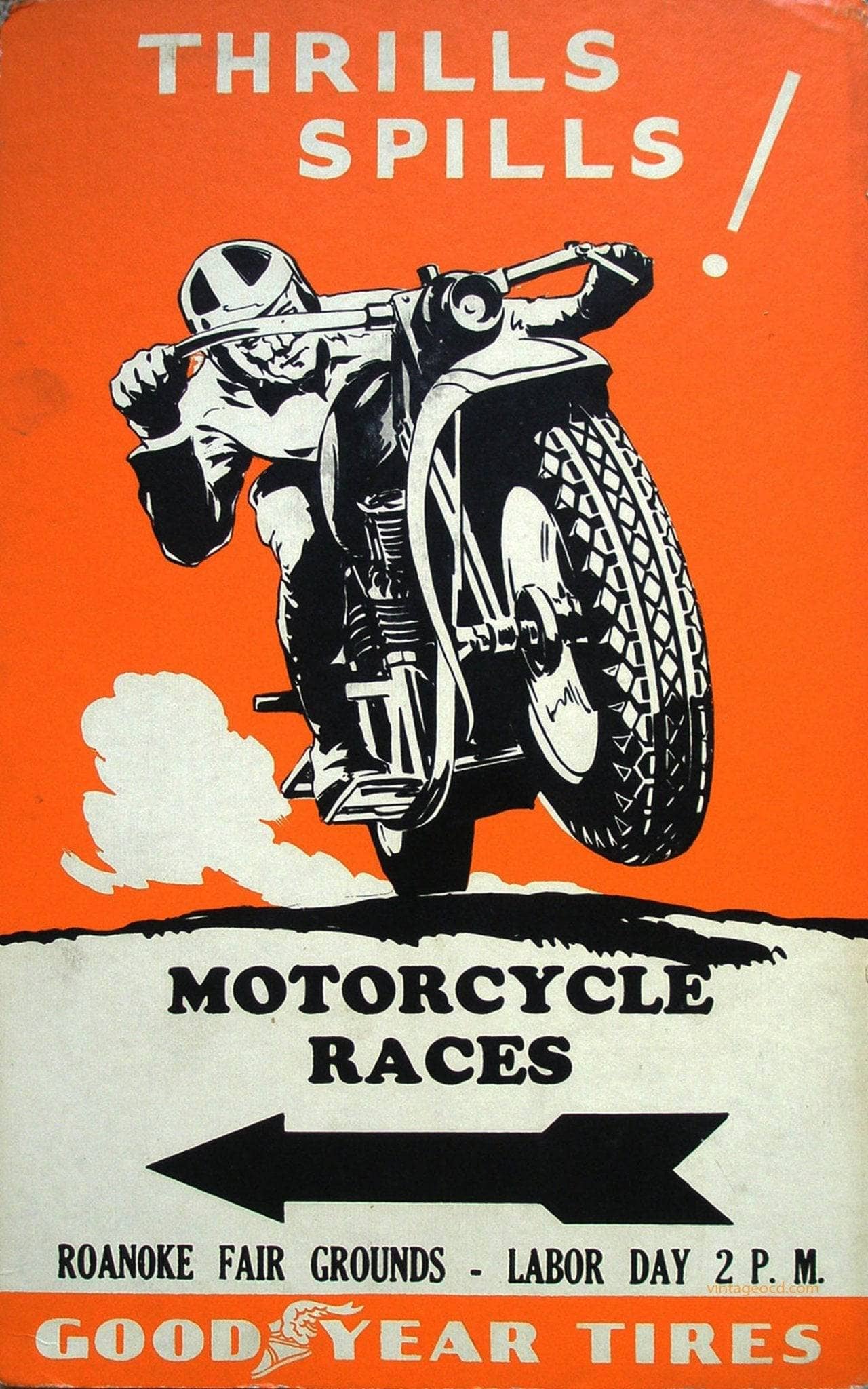 1950s Roanoke Thrills Spills Motorcycle Races - Image 2
