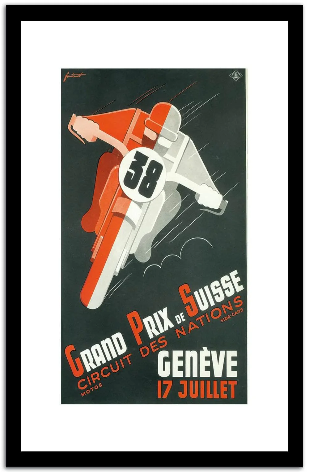 Grand Prix De Suisse Circuit Des Nations Vintage Racing Poster