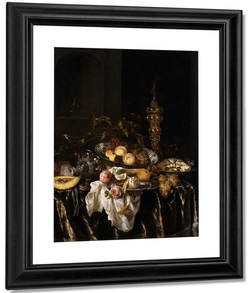A Banquet Still Life With Roses By Abraham Van Beyeren - Image 3