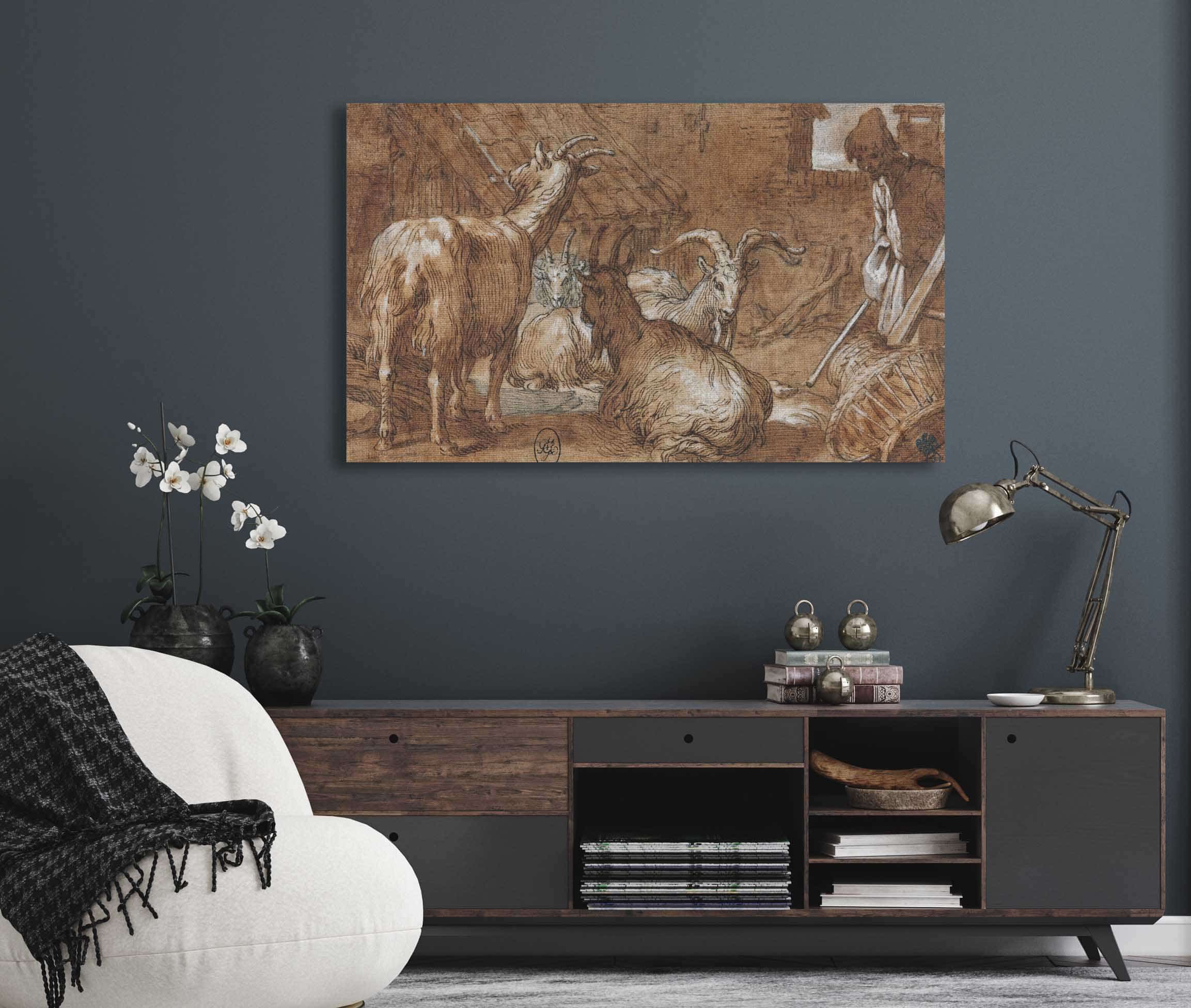A Barnyard With Goats And A Goatherd By Abraham Bloemaert - Image 5