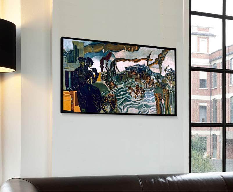 A Battery Shelled Painting Percy Wyndham Lewis Canvas Art - Image 4
