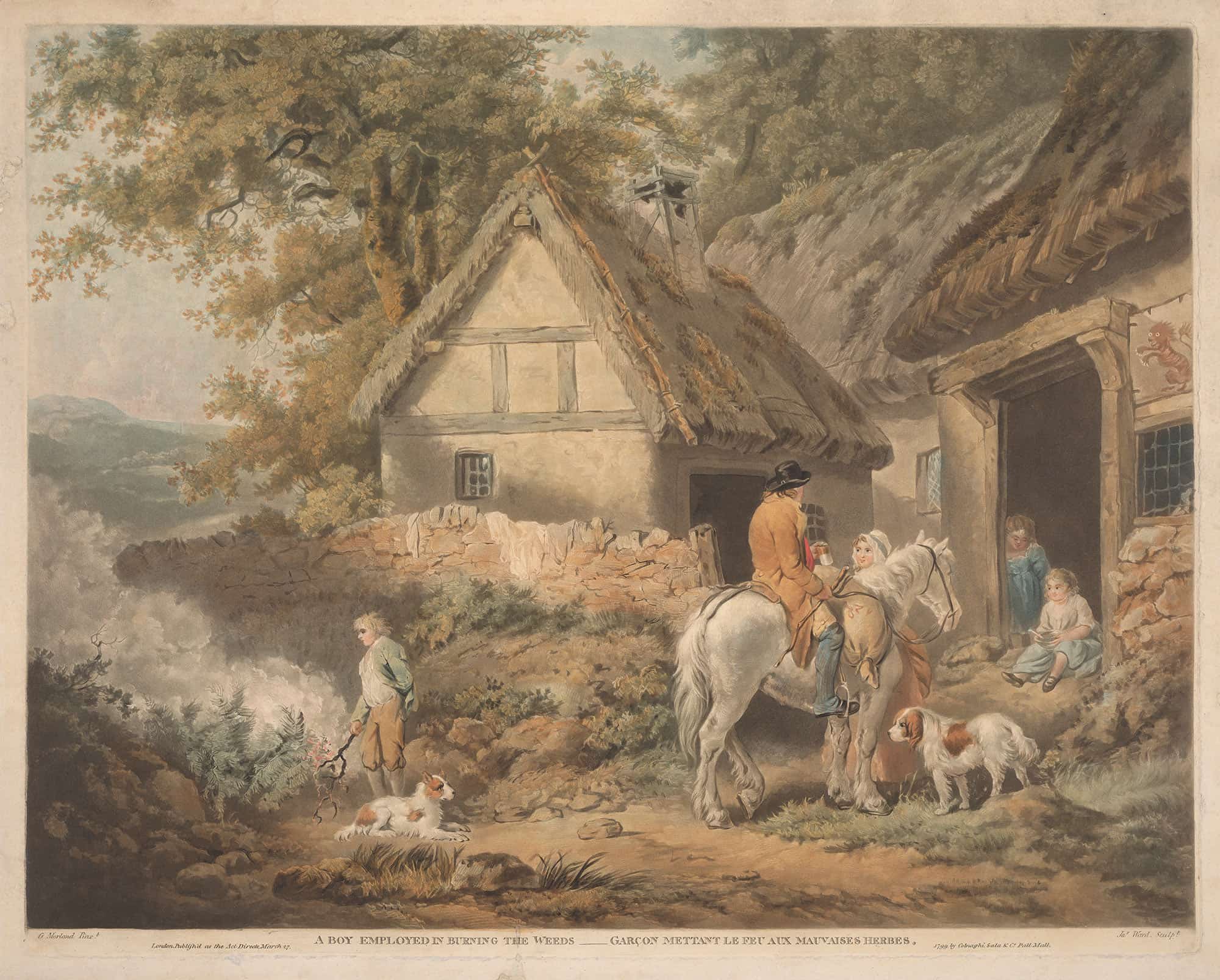 A Boy Employed In Burning Weeds by James Ward