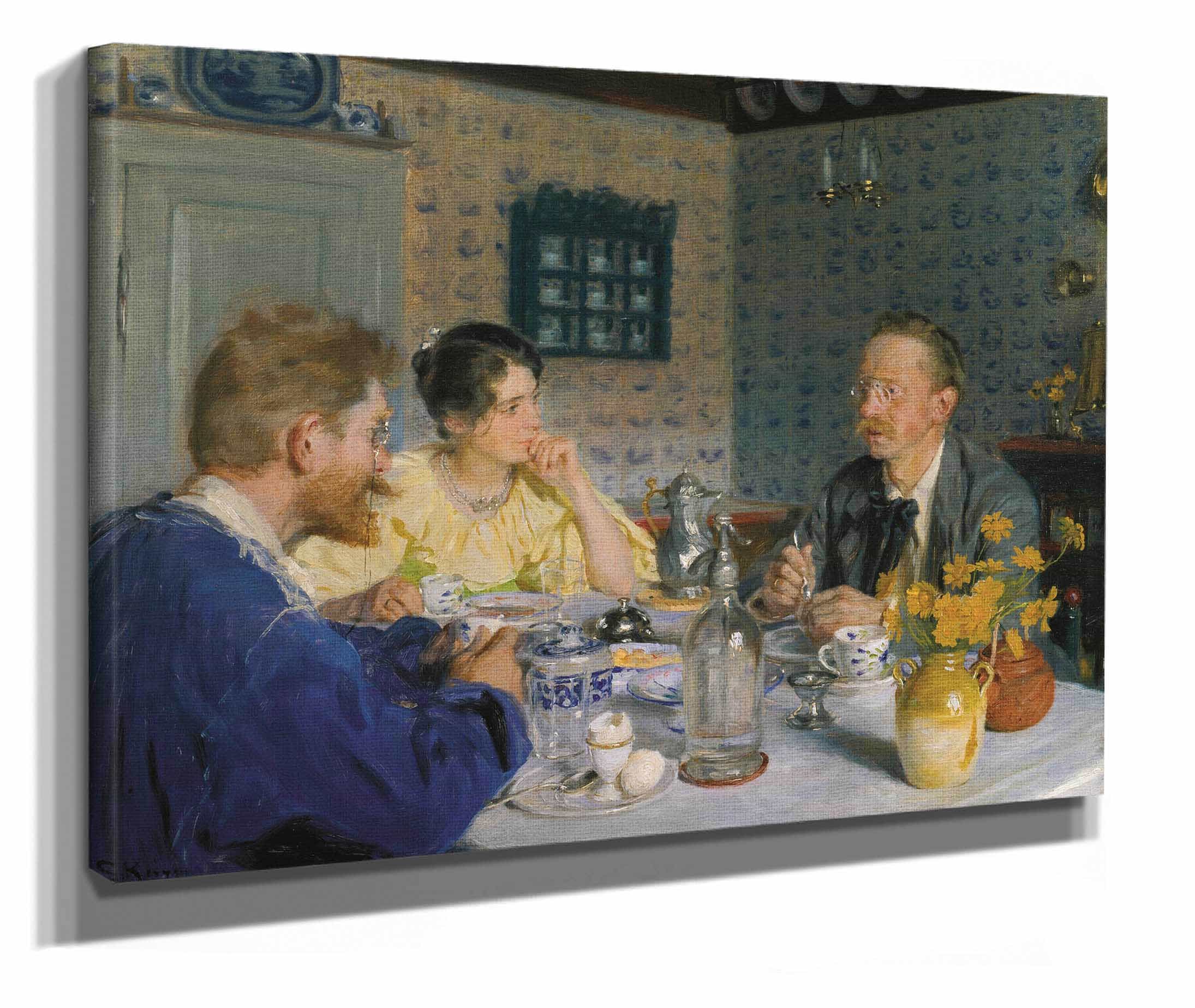 A Breakfast The Artist His Wife And The Writer Otto Benzon by Peder Severin Kroyer - Image 2