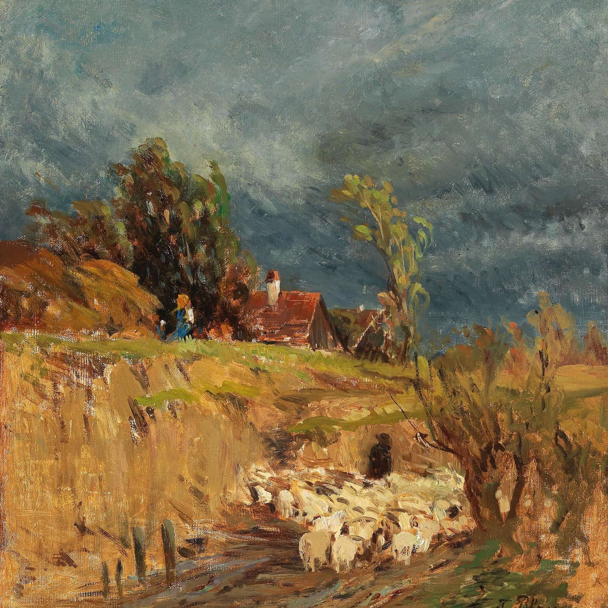 A Brewing Storm Over Haslau by Tina Blau - Image 4
