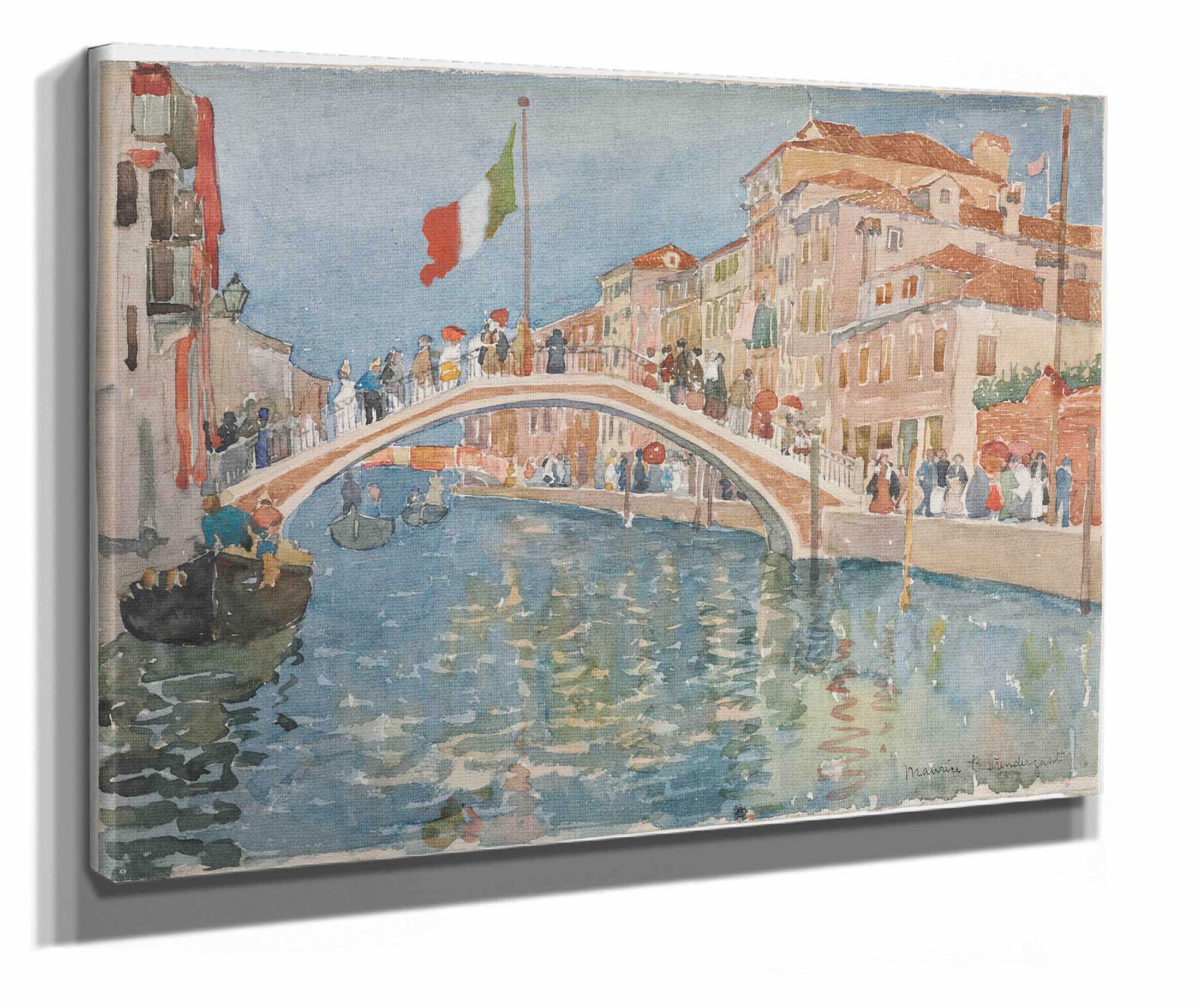 A Bridge In Venice by Maurice Prendergast - Image 2