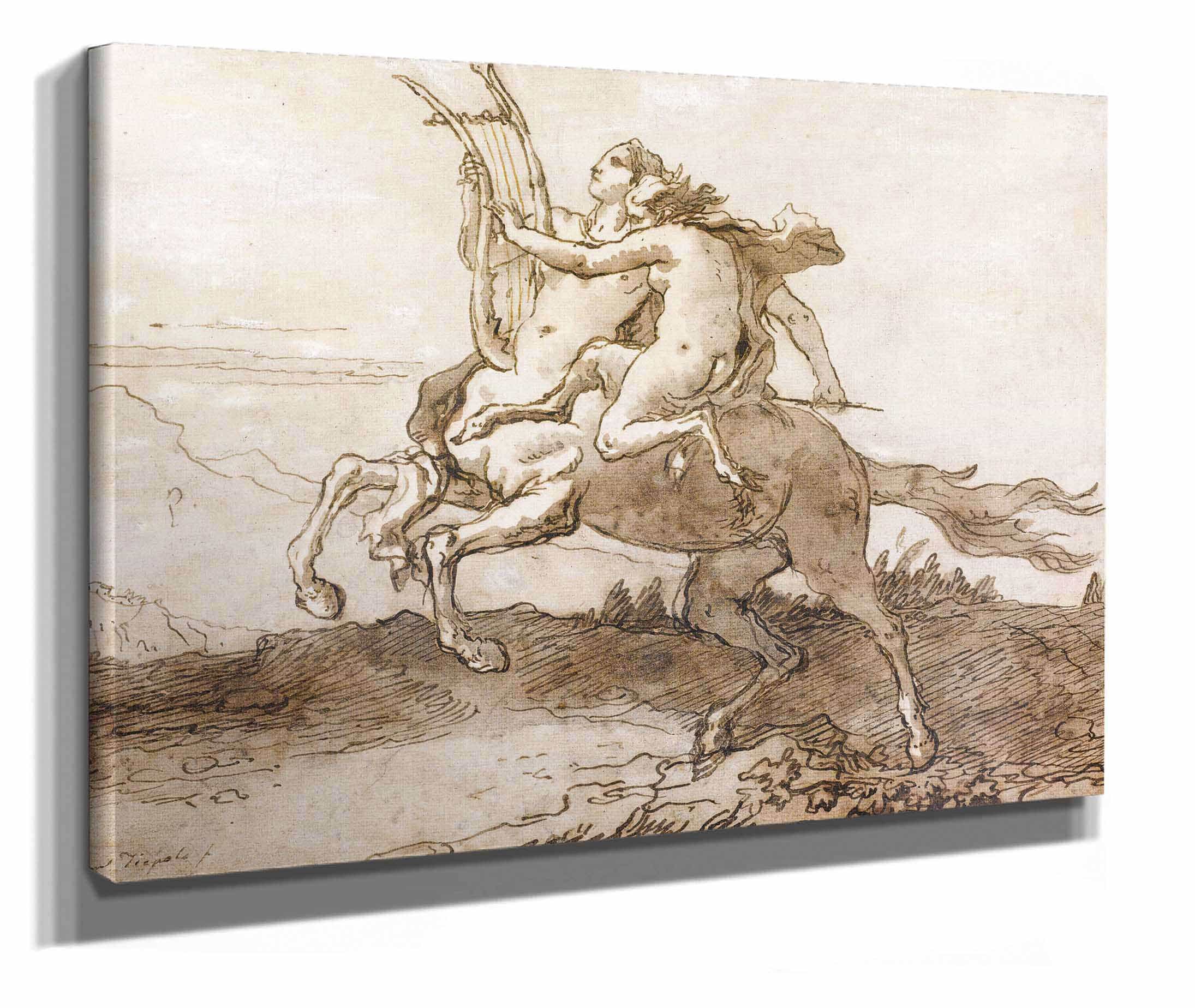A Centaur Holding A Lyre Galloping With A Female Faun by Giovanni Domenico Tiepolo - Image 2