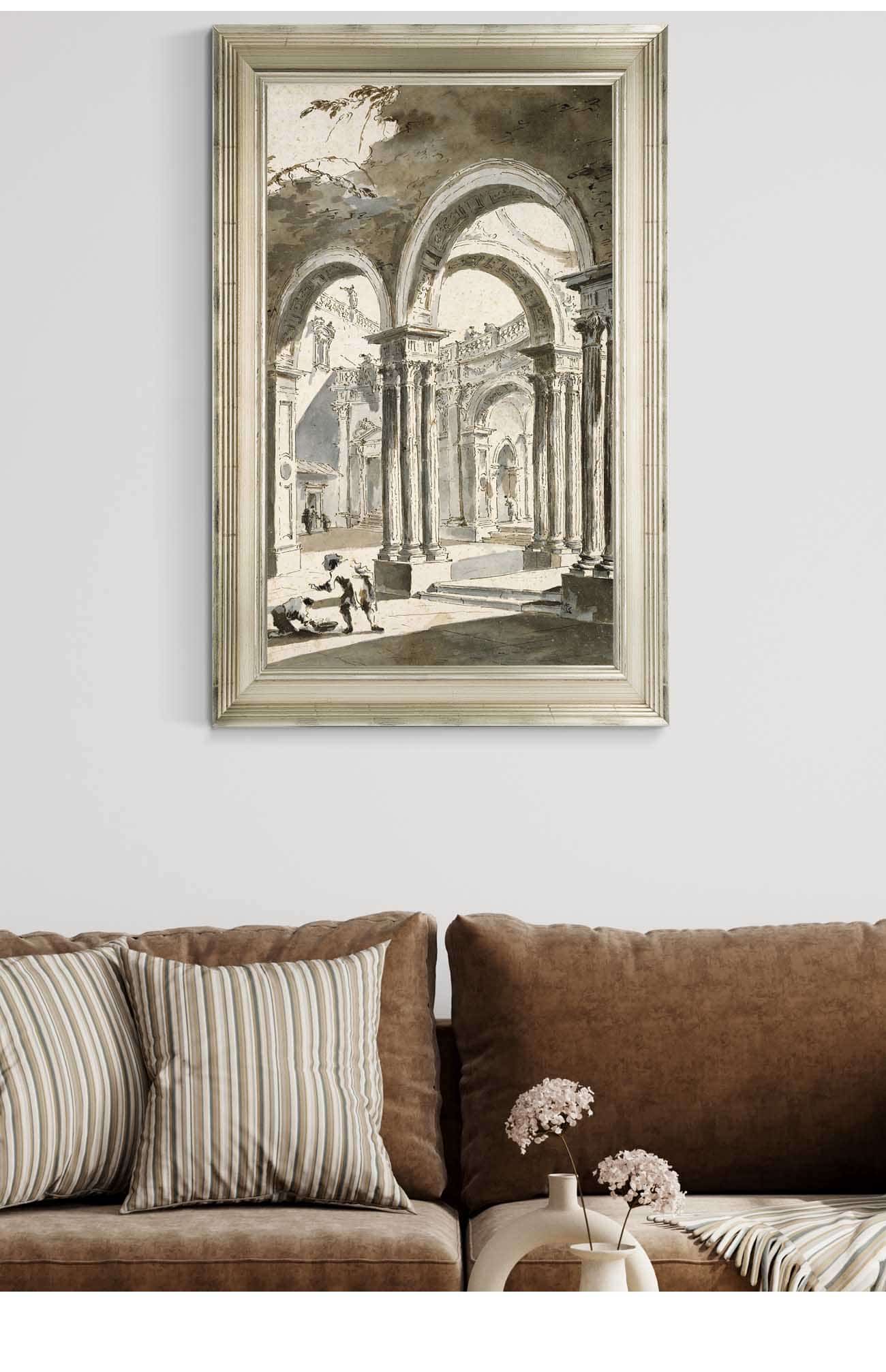 A Colonnade Partly Ruined With Figures by Francesco Guardi - Image 5
