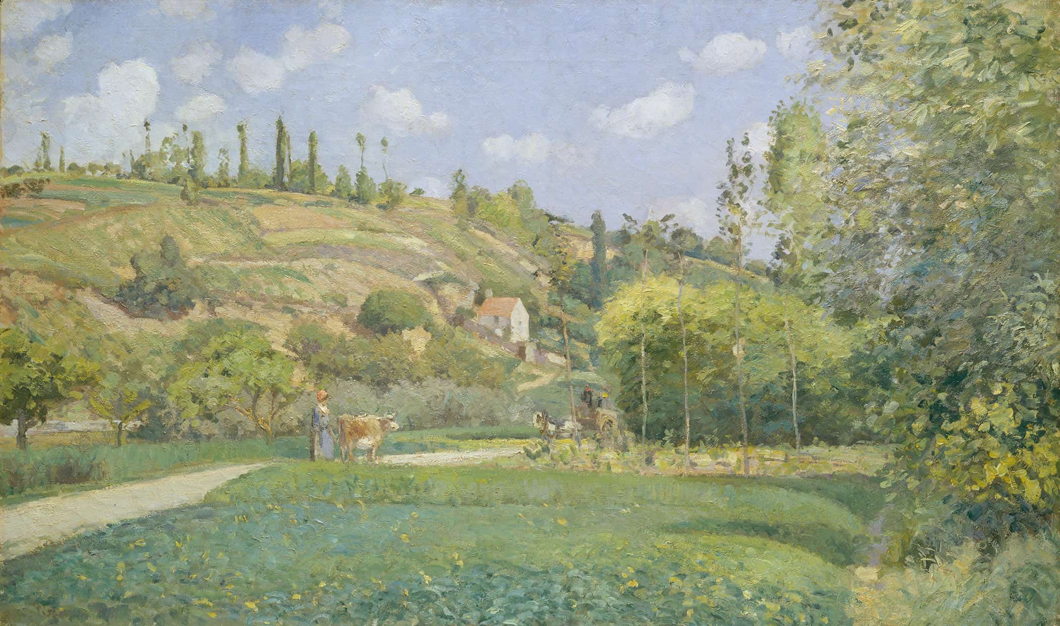 A Cowherd At Valhermeil Auvers Sur Oise by Camille Pissarro - Image 2