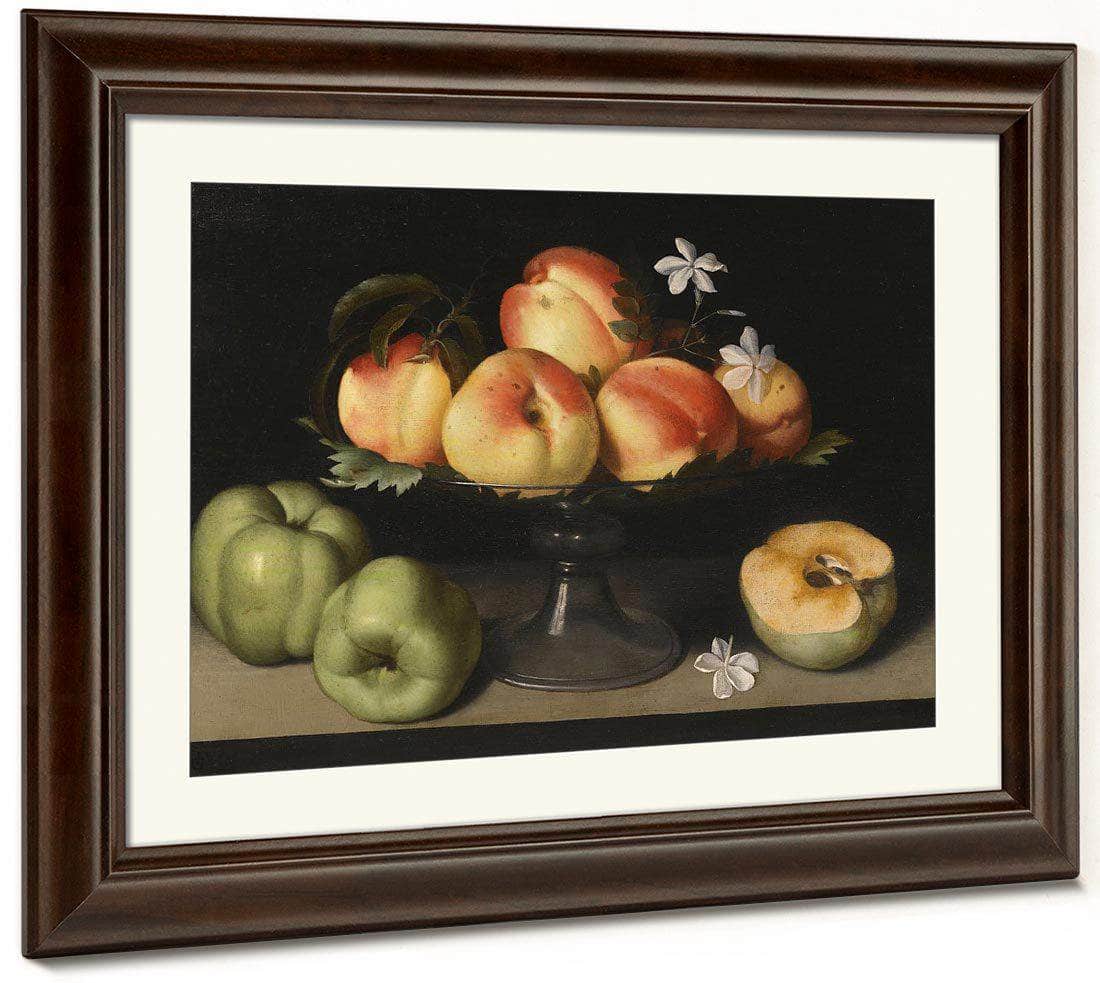 A Crystal Fruit Stand With Peaches Quinces And Jasmine 1607 By Fede Galizia - Image 5