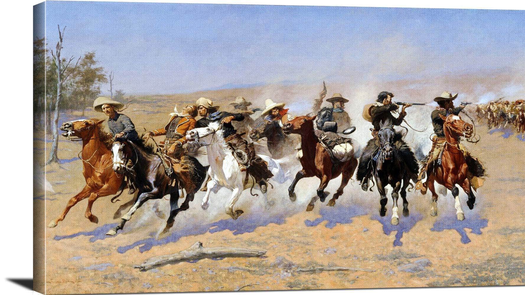 A Dash For The Timber Painting Frederic Remington Canvas Art - Image 3