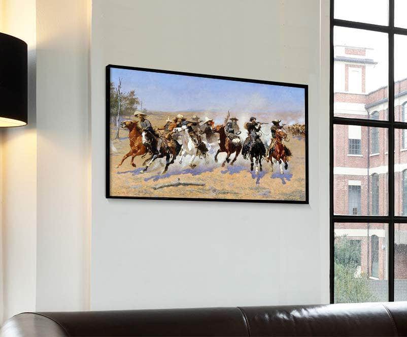 A Dash For The Timber Painting Frederic Remington Canvas Art - Image 4