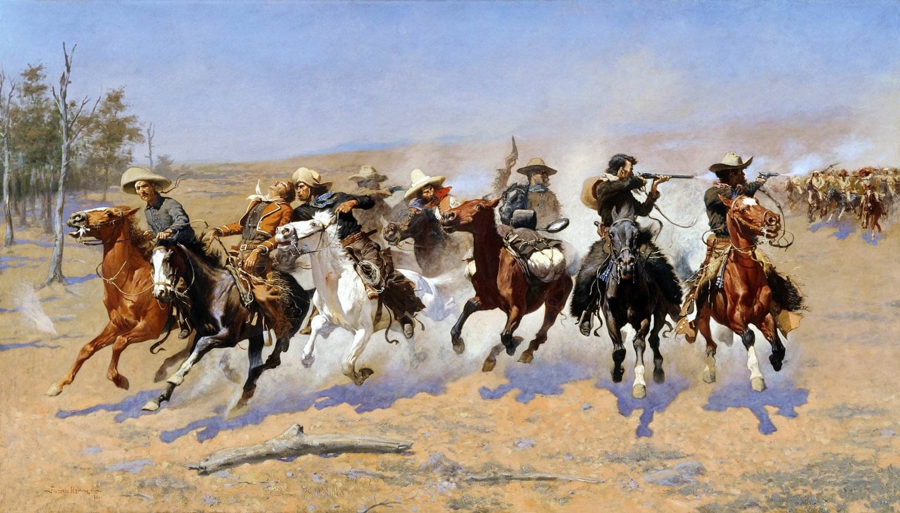 A Dash For The Timber Painting Frederic Remington Canvas Art - Image 5