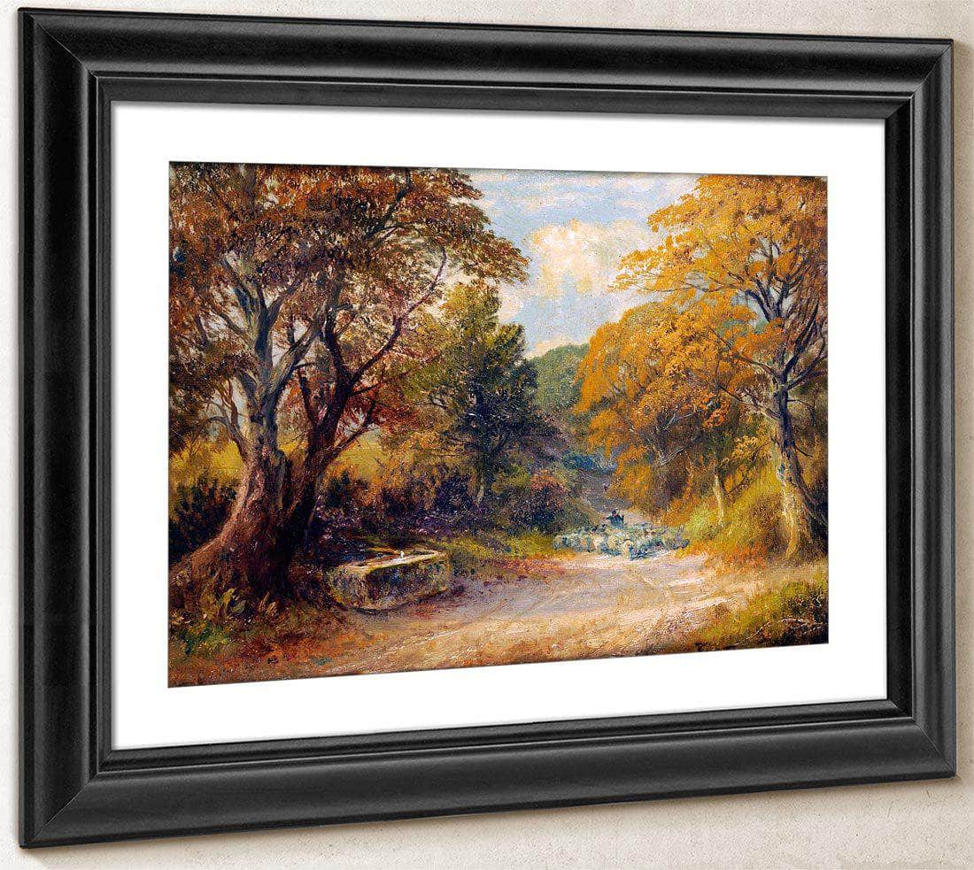 A Drover With Sheep On A Path In A Wooded Landscape By George Turner - Image 4