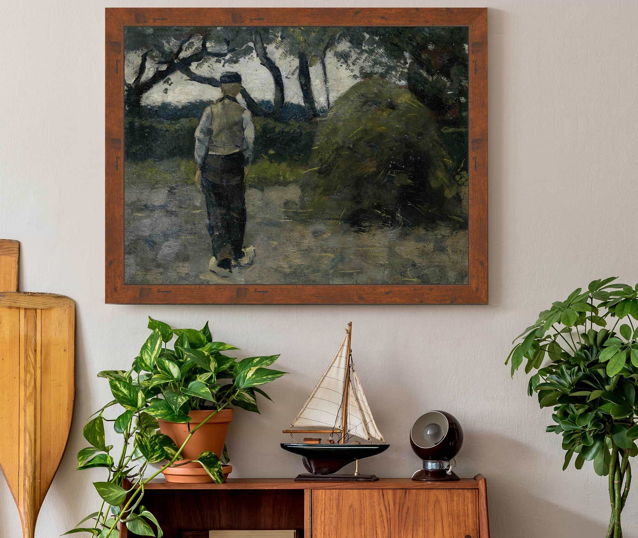A Farmer Standing Near A Hay Stack by Richard Nicolaus Roland Holst - Image 3