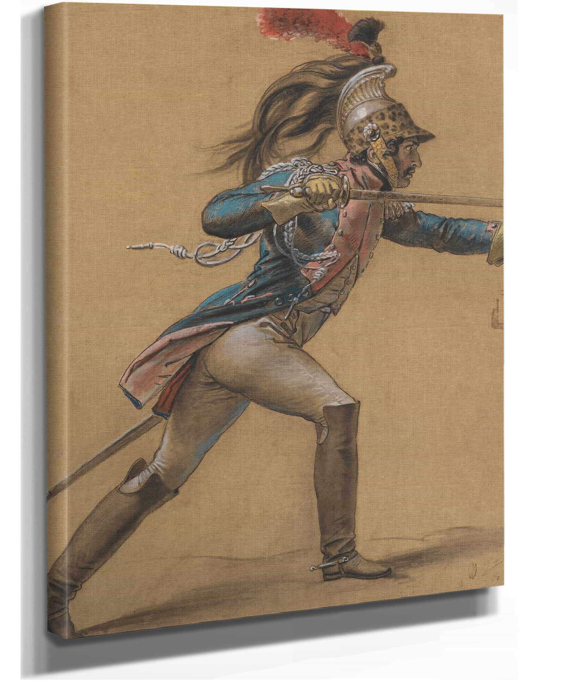 A French Dragoon Study For The Revolt Of Cairo by Anne Louis Girodet Trioson - Image 2