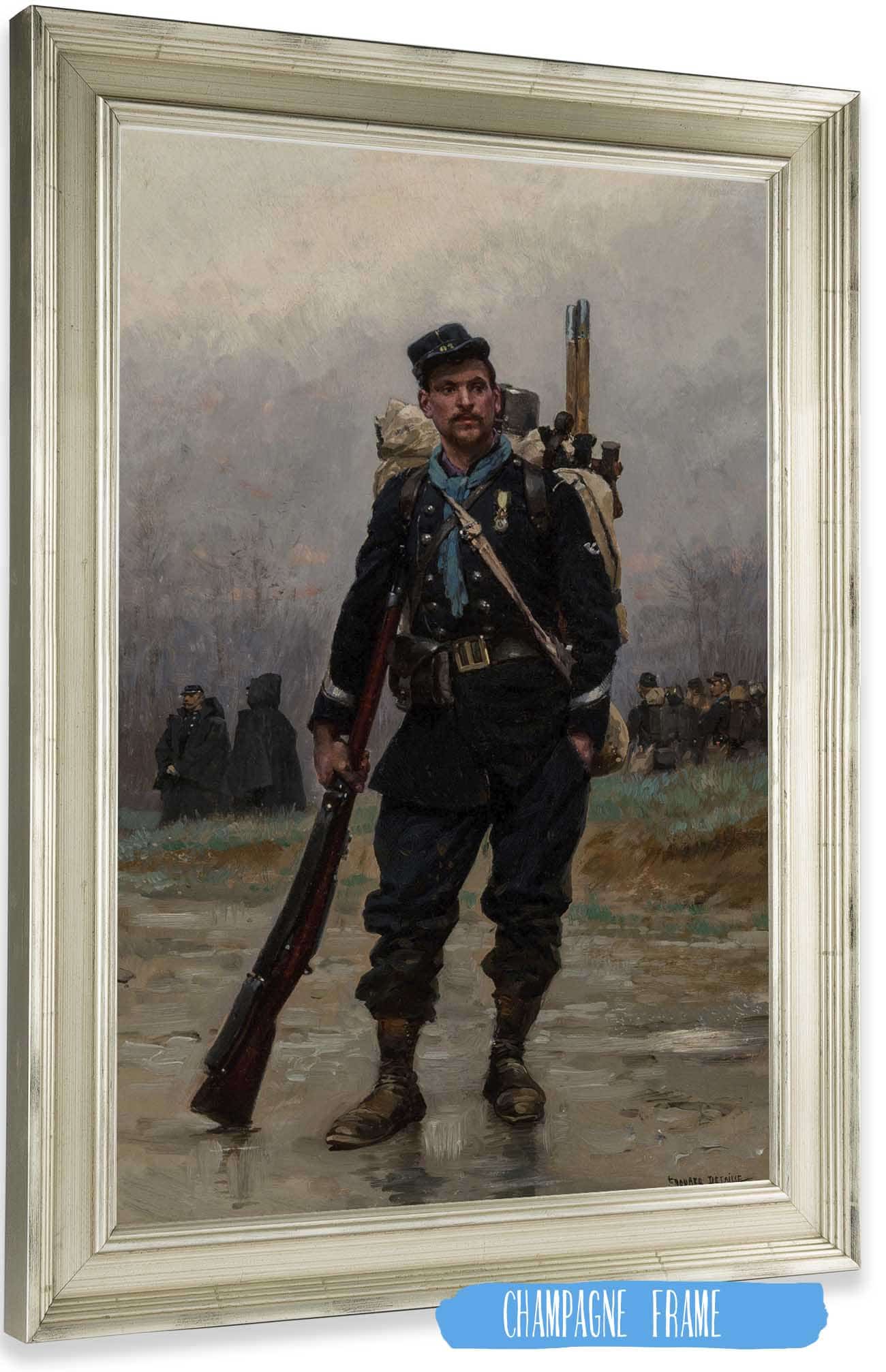 A French Infantryman From The Franco Prussian War by Jean Baptiste Edouard Detaille