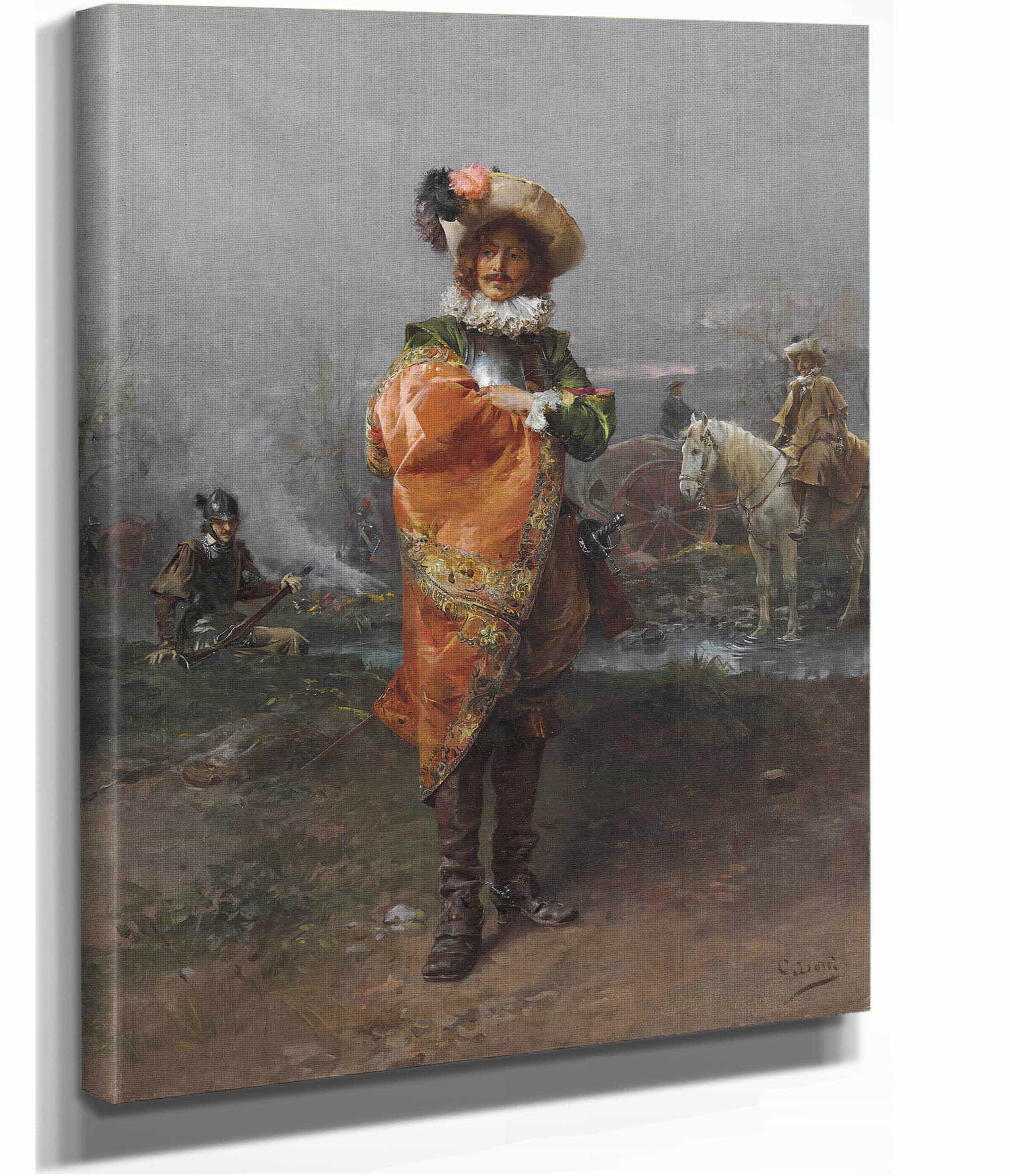A Gentleman In A Cloak by Cesare Auguste Detti - Image 2