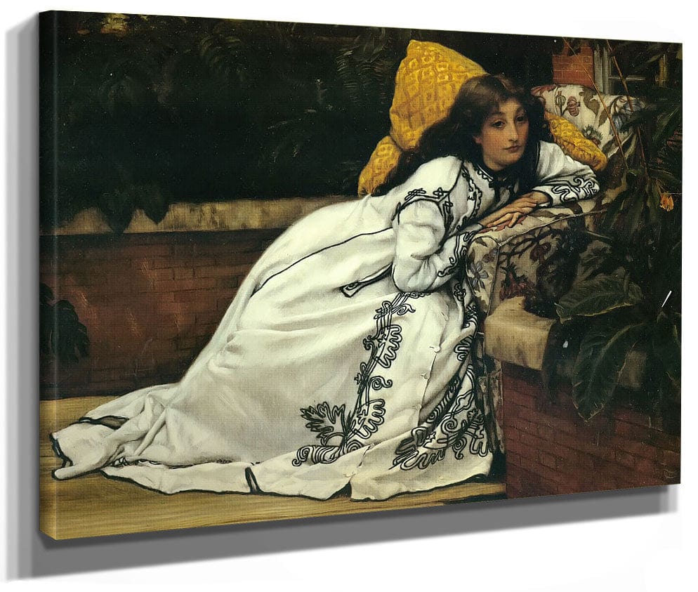A Girl In An Armchair By James Tissot