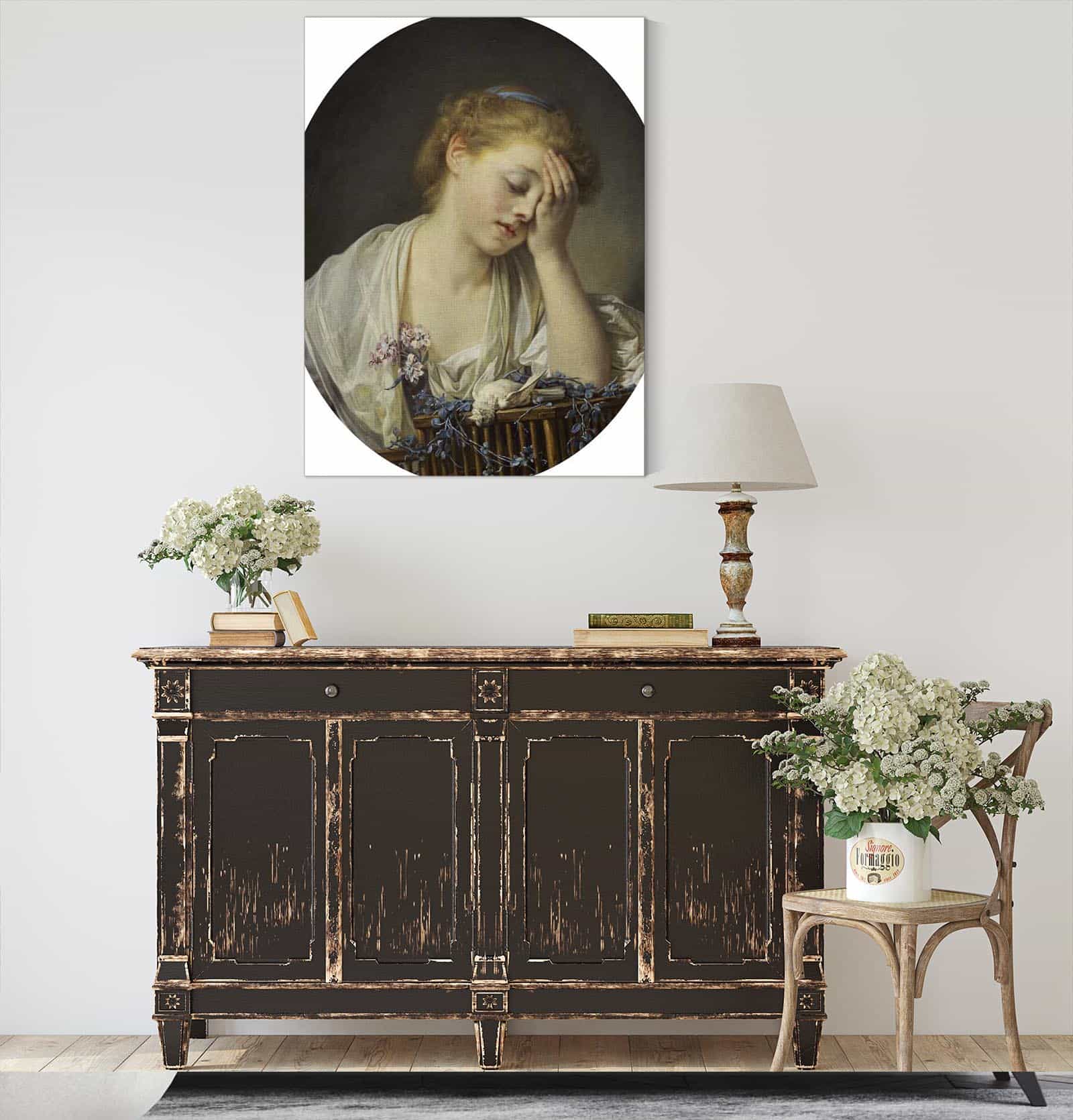 A Girl With A Dead Canary by Jean Baptiste Greuze - Image 4