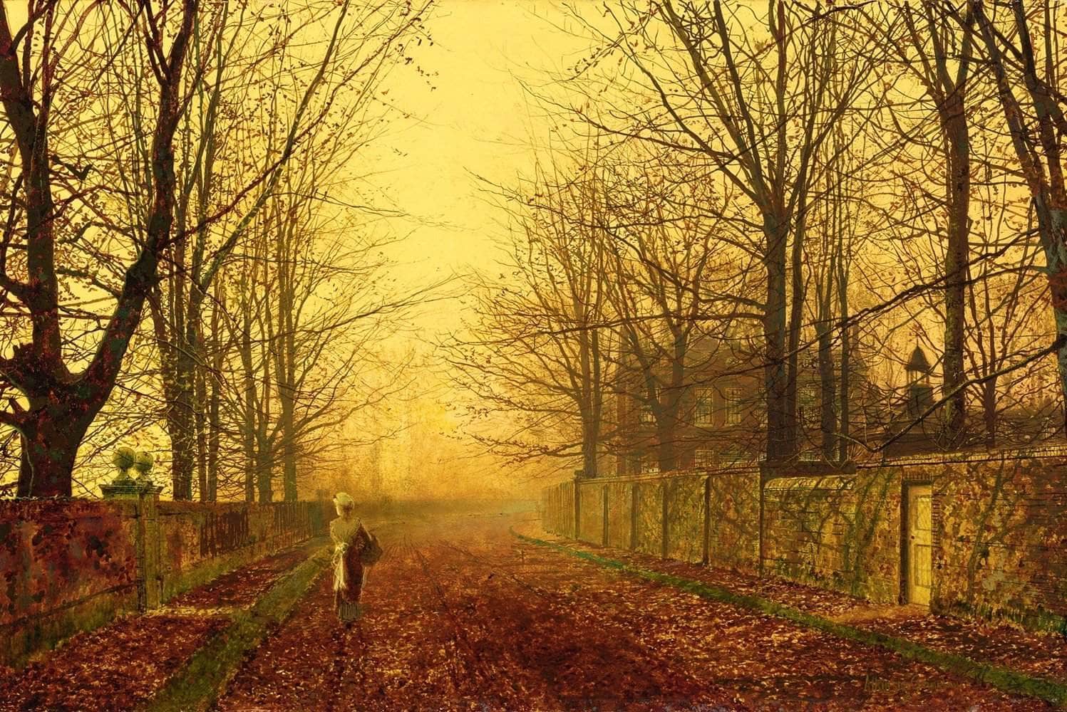 A Golden Idyll Painting John Atkinson Grimshaw Canvas Art - Image 5