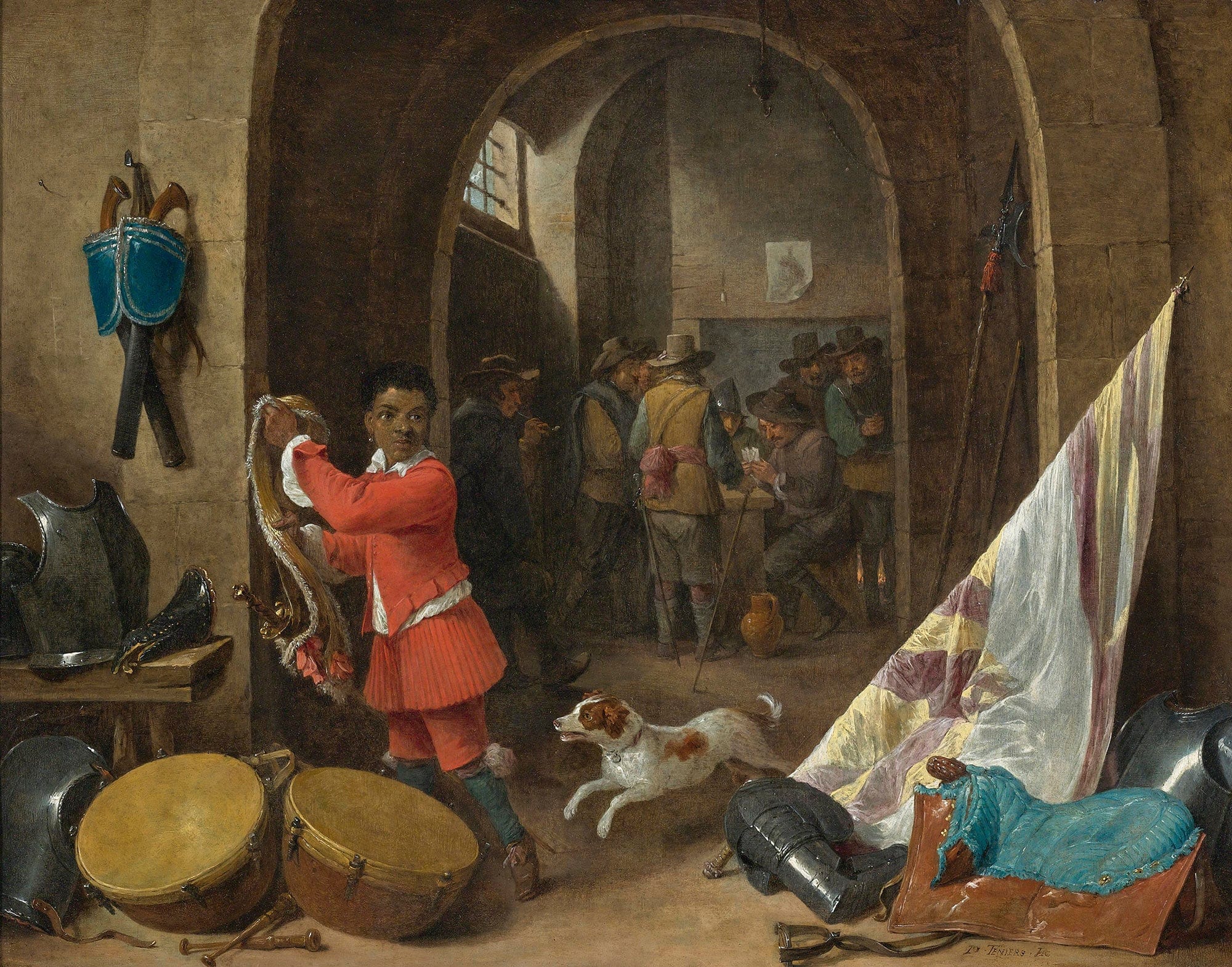 A Guardroom Interior by David Teniers The Younger - Image 2