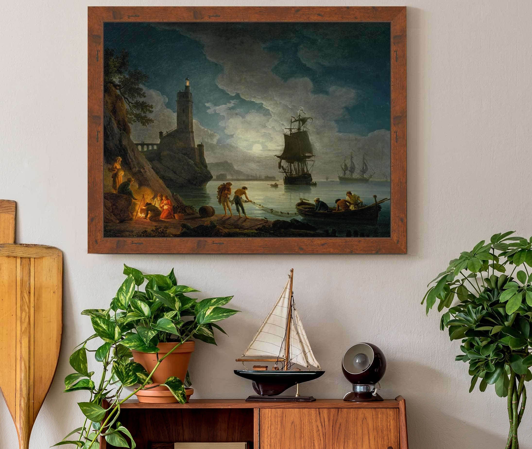 A Harbor In Moonlight by Claude Joseph Vernet - Image 2