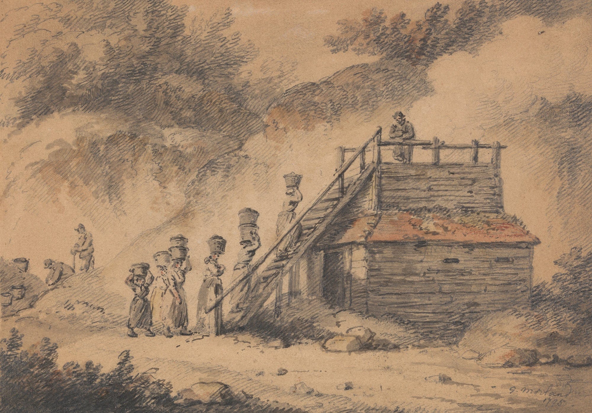 A Hop Kiln by George Morland - Image 2