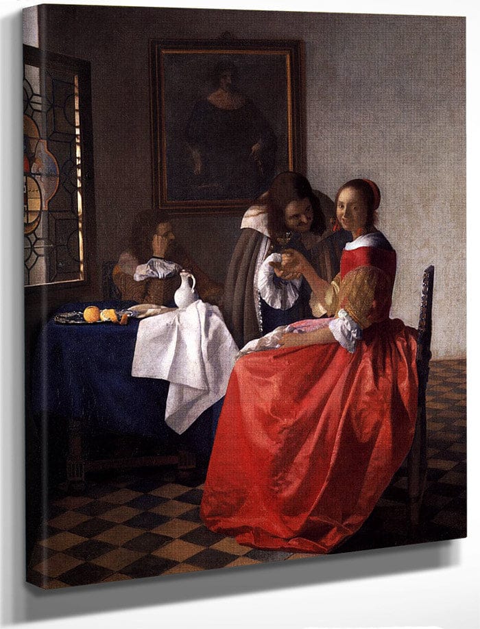 A Lady And Two Gentlemen 1659 By Johannes Vermeer