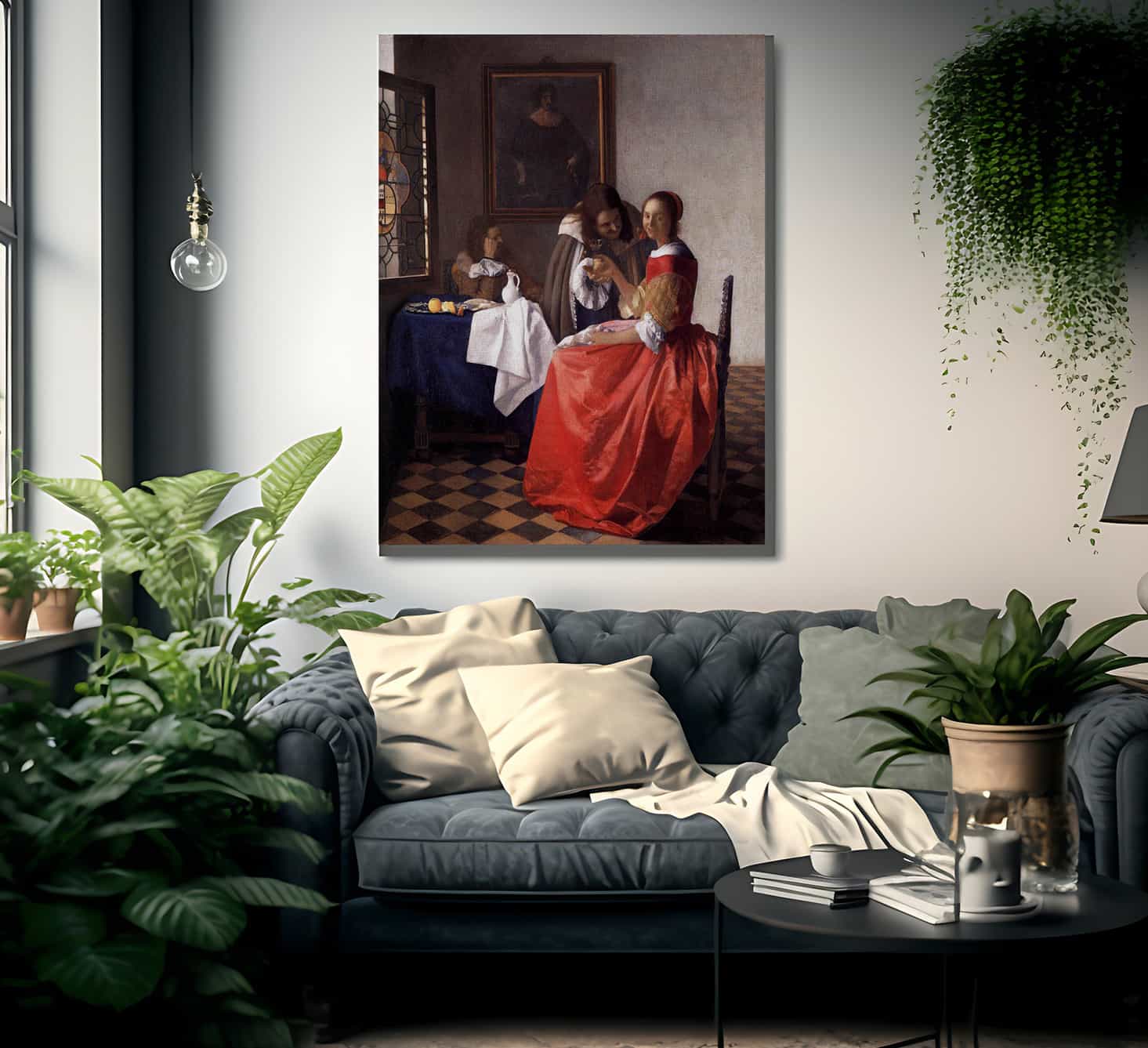 A Lady And Two Gentlemen 1659 By Johannes Vermeer - Image 2