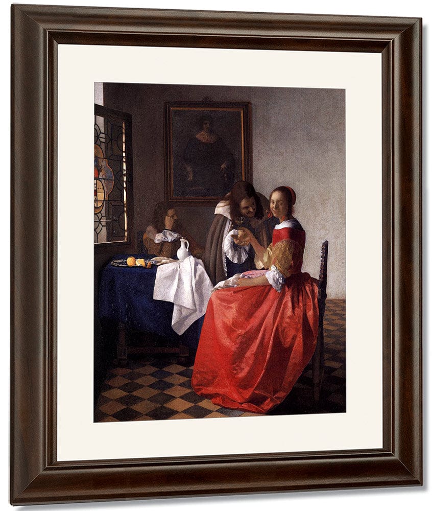 A Lady And Two Gentlemen 1659 By Johannes Vermeer - Image 4