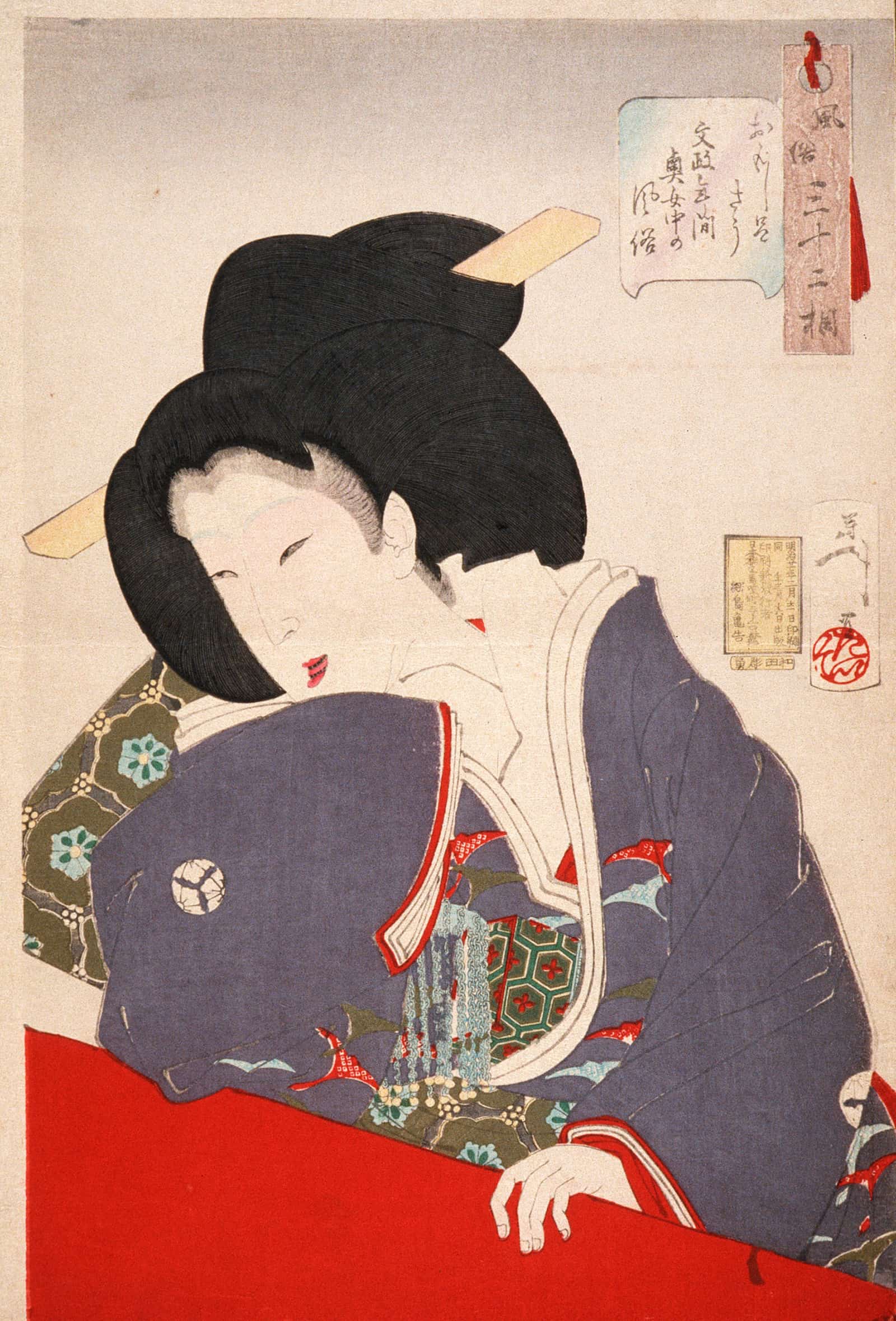 A Lady In Waiting Of The Bunsei Period by Tsukioka Yoshitoshi