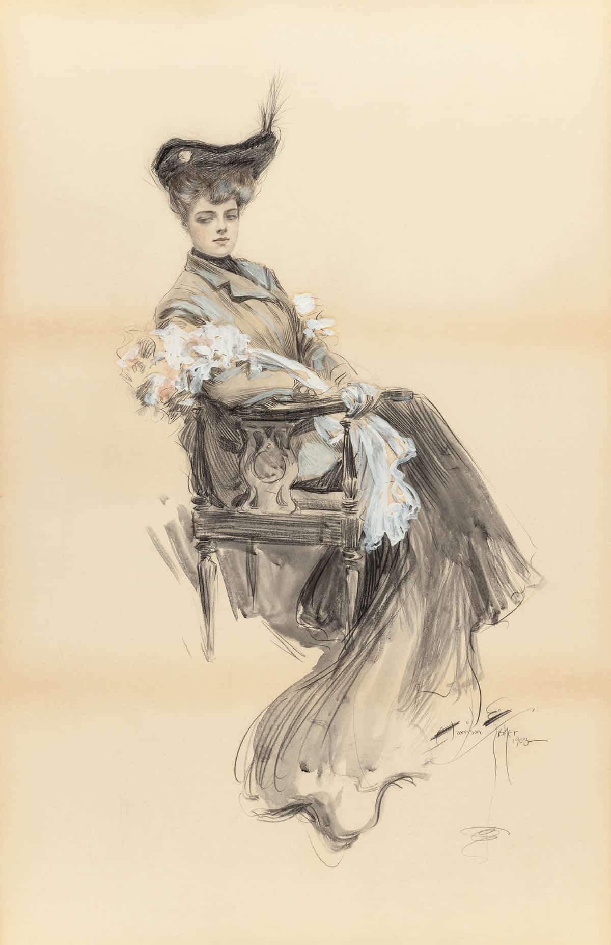 A Lady Of Leisure by Harrison Fisher - Image 3