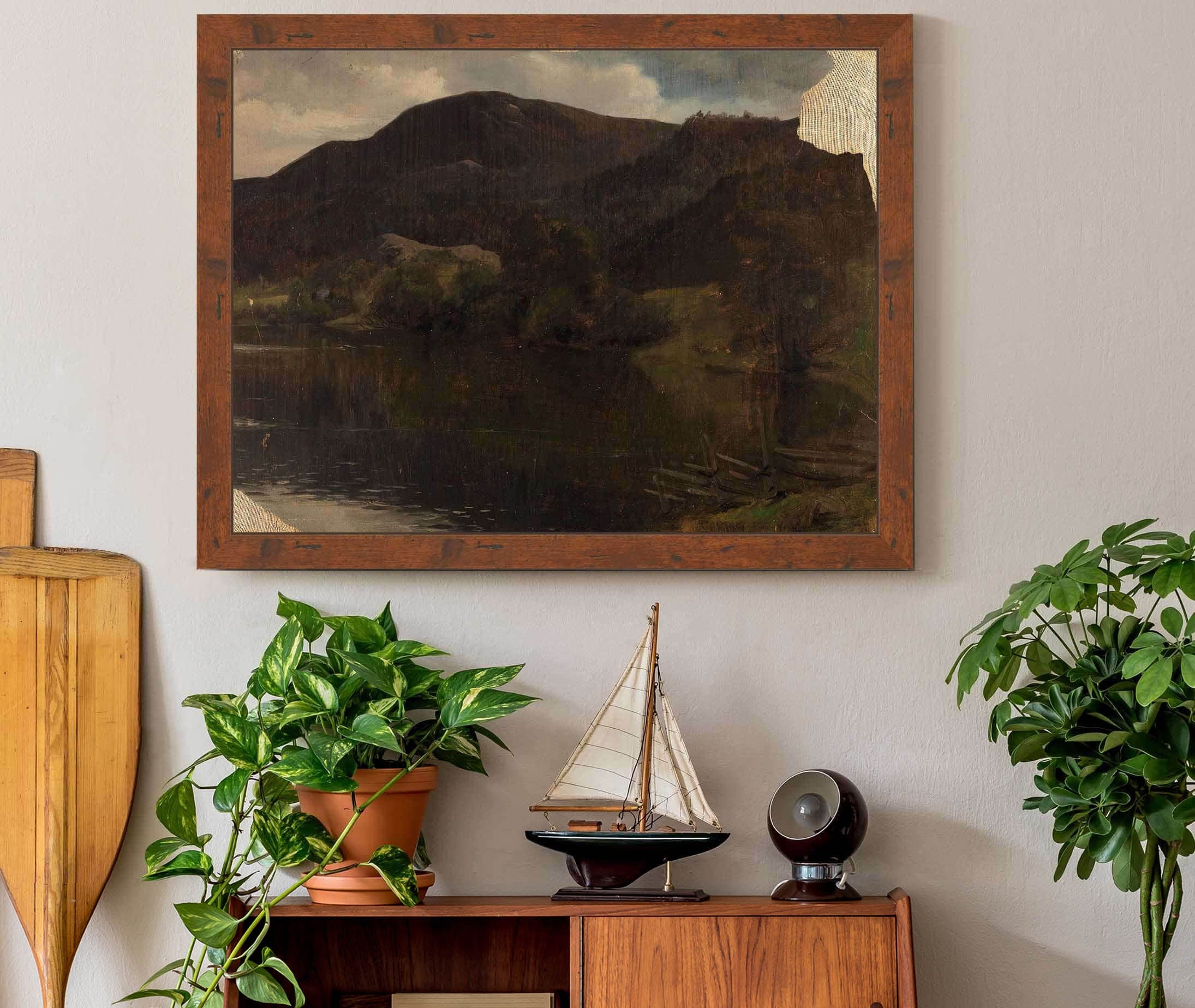 A Lake by Adolph Tidemand - Image 3