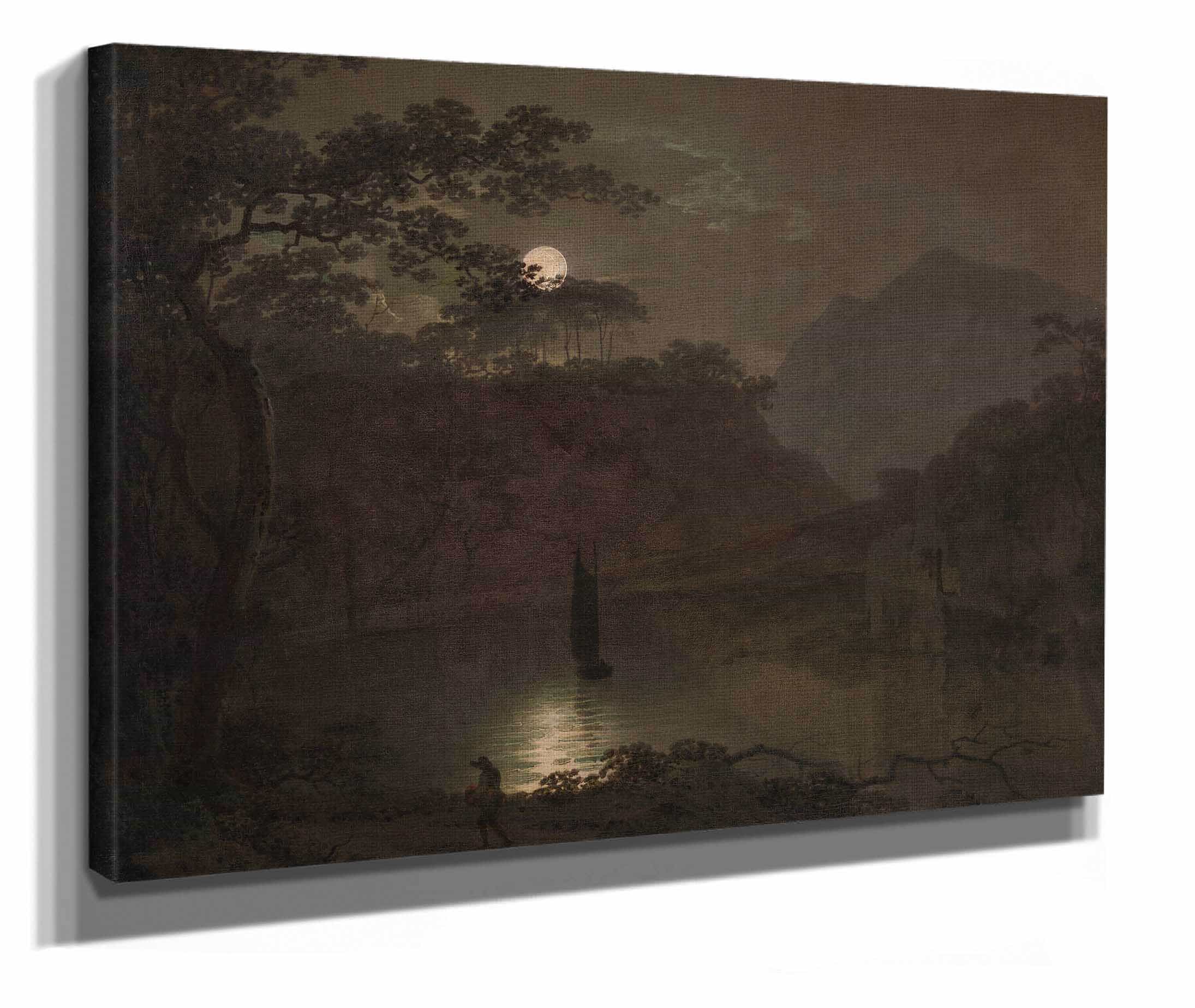 A Lake By Moonlight by Joseph Wright Of Derby - Image 2