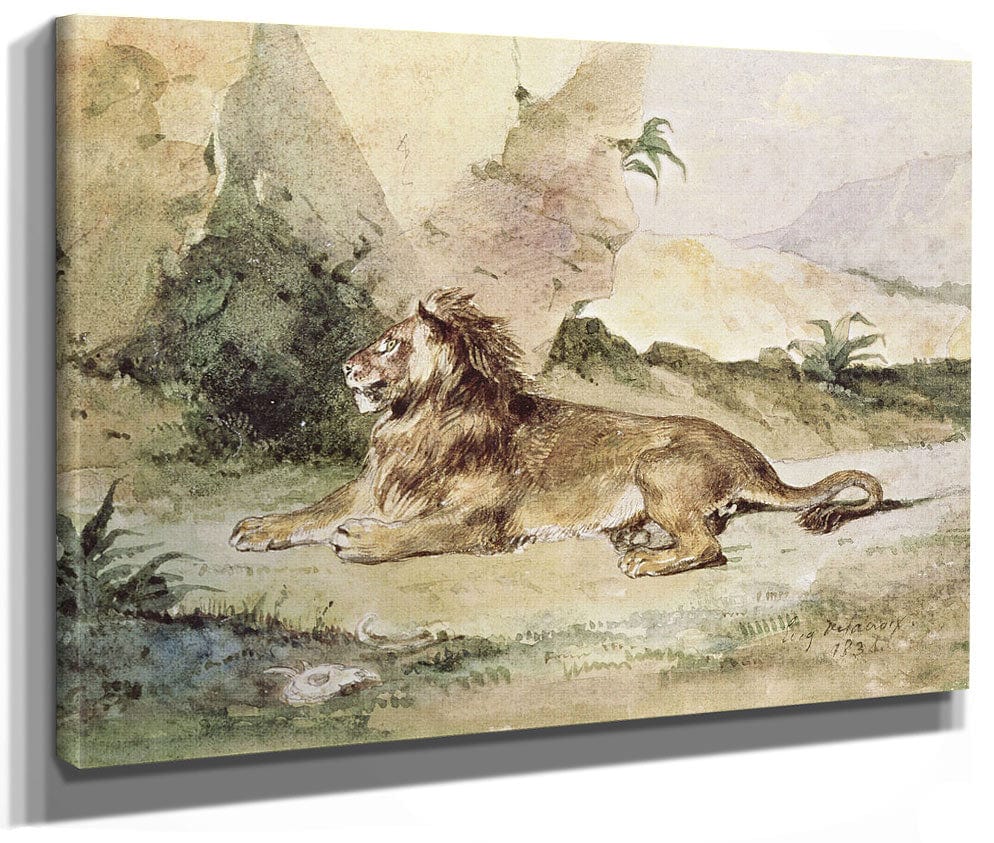 A Lion In The Desert By Ferdinand Victor Eugene Delacroix