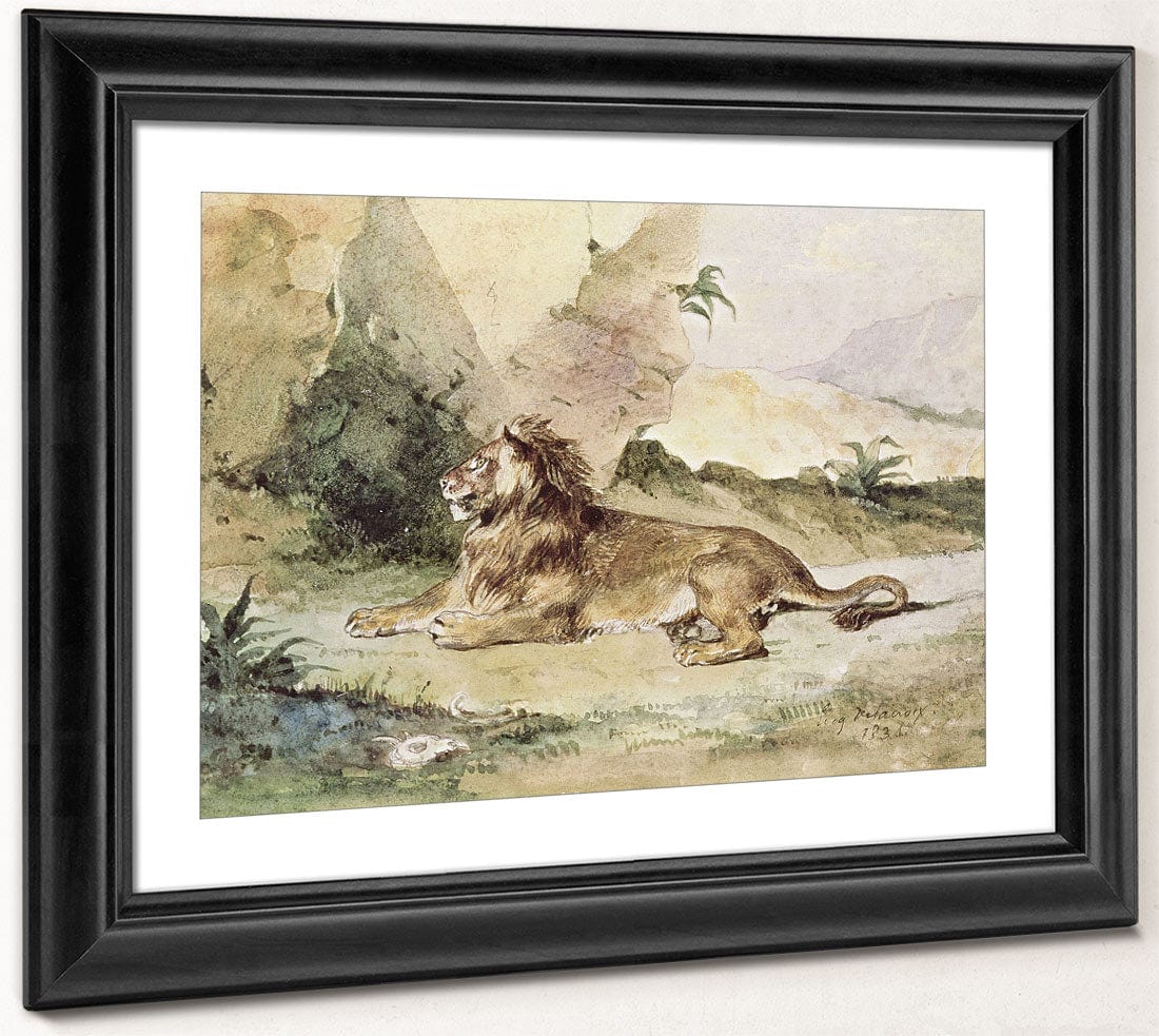 A Lion In The Desert By Ferdinand Victor Eugene Delacroix - Image 4