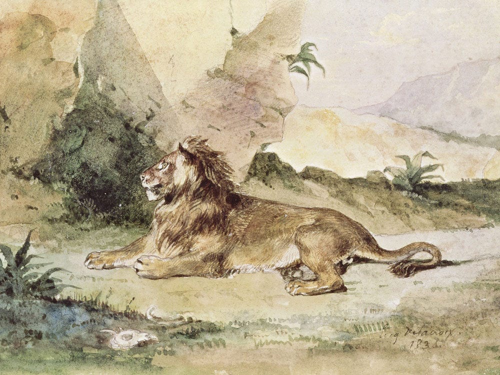A Lion In The Desert By Ferdinand Victor Eugene Delacroix - Image 7