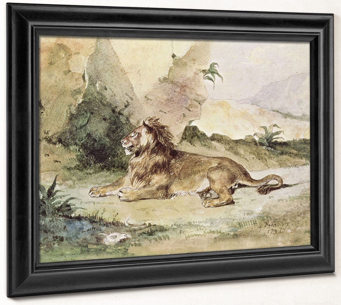 A Lion In The Desert By Ferdinand Victor Eugene Delacroix - Image 8