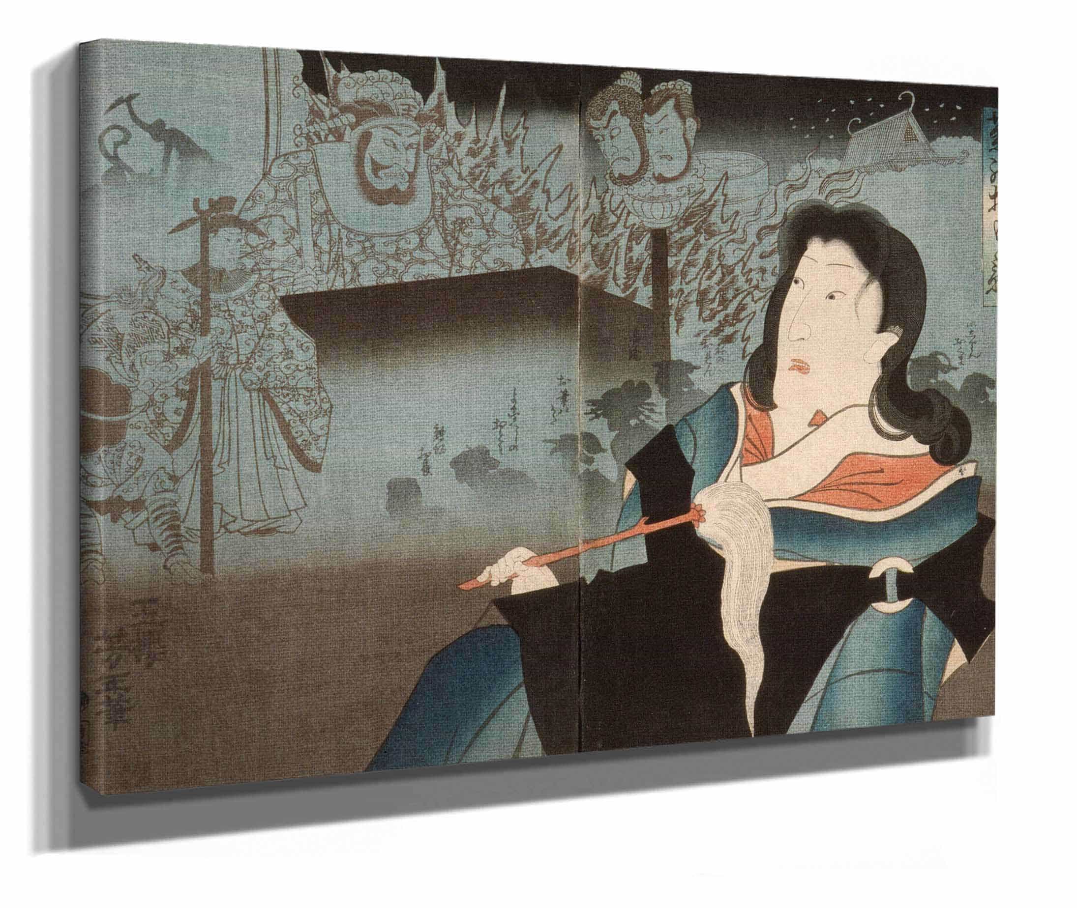 A Memorial Portrait Of Onoe Kikugoro Iv by Tsukioka Yoshitoshi - Image 2