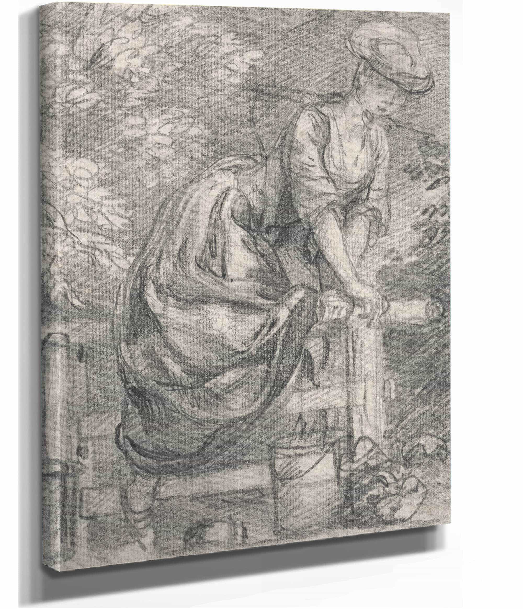 A Milkmaid Climbing A Stile by Thomas Gainsborough - Image 2