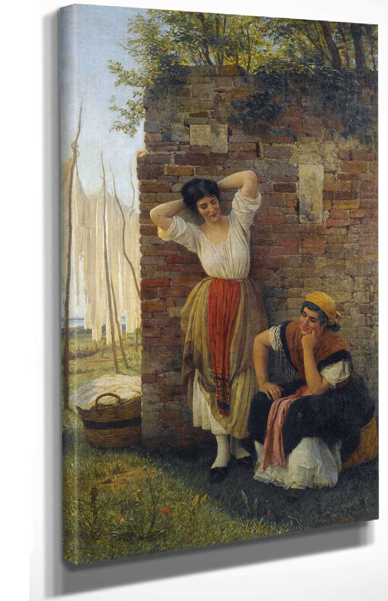 A Moment Of Rest by Eugen Von Blaas - Image 4