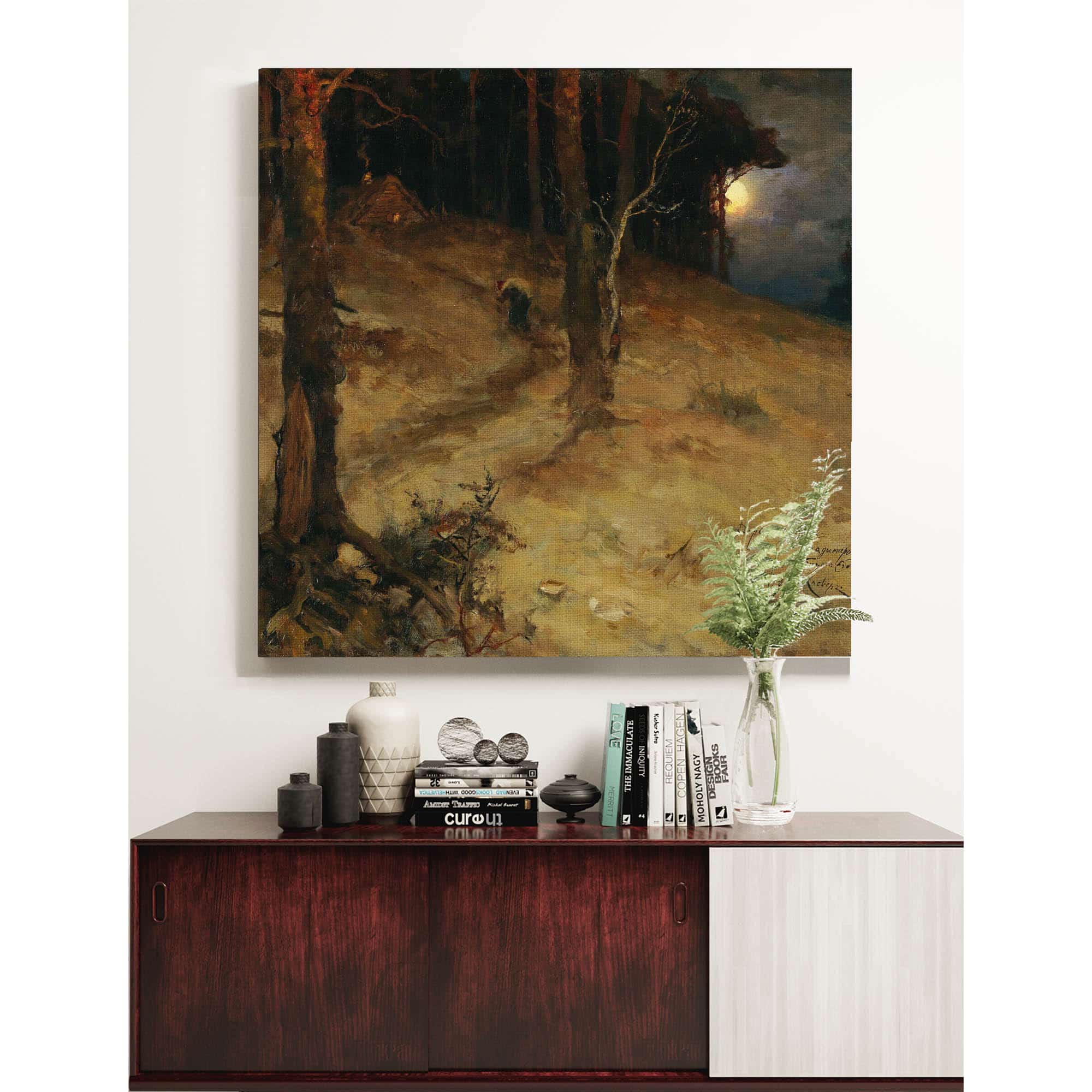 A Moonlit Night In The Forest by Julius Sergius Klever - Image 4