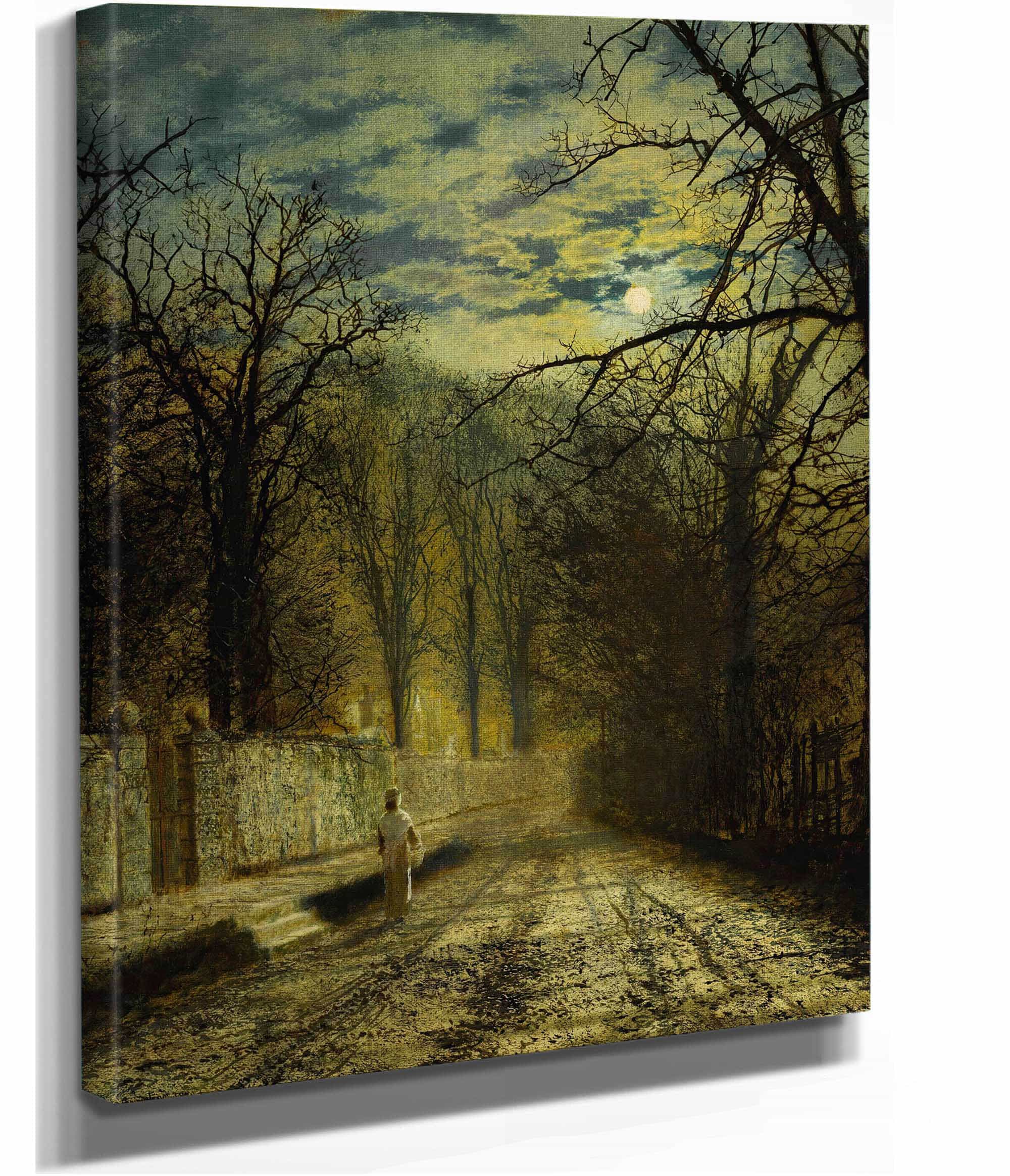 A Moonlit Street by John Atkinson Grimshaw - Image 2