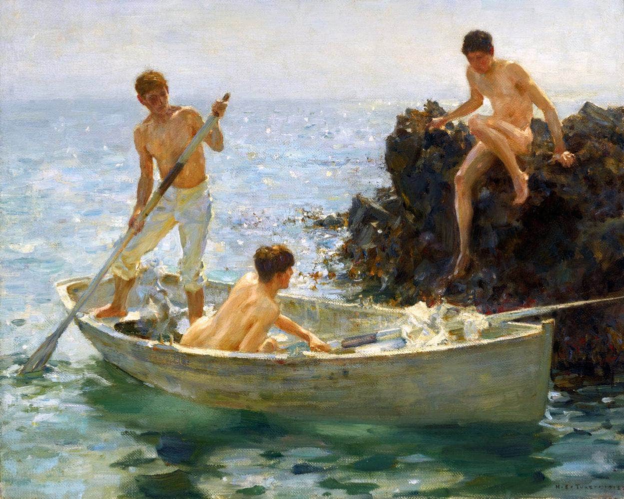 A Morning Splendour Painting Henry Scott Tuke Canvas Art - Image 5