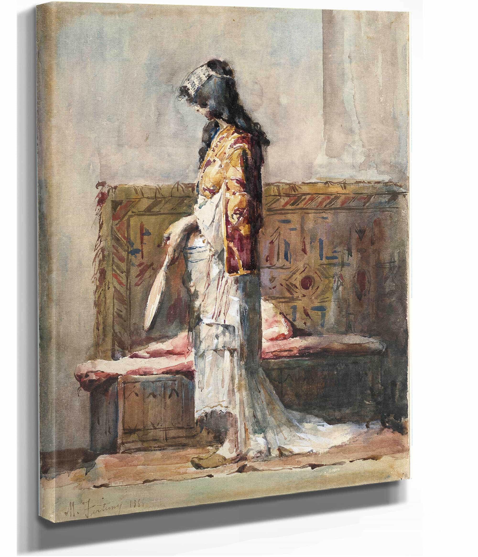A Moroccan Woman In Traditional Dress by Mariano Fortuny Marsal - Image 2
