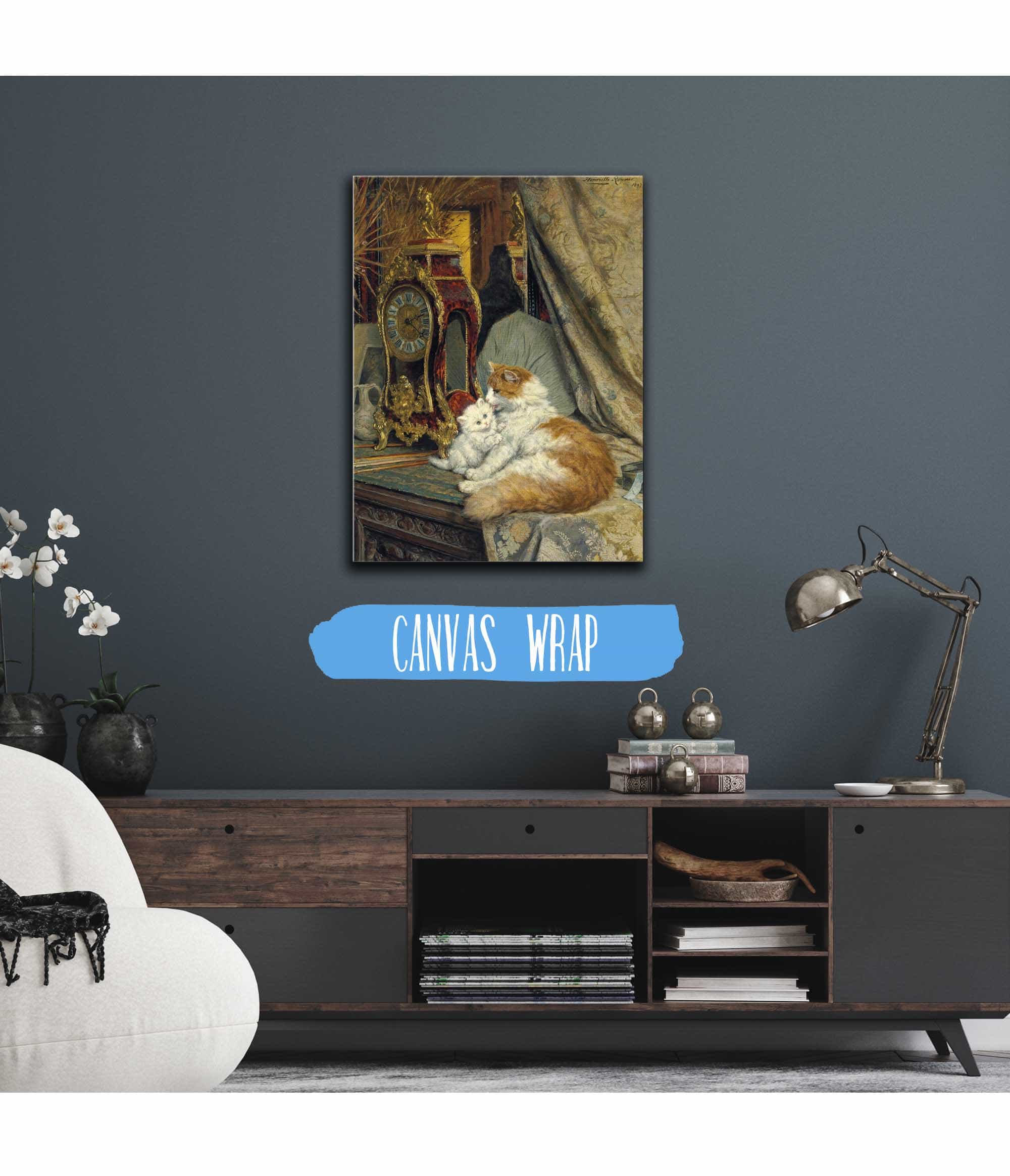 A Mother Cat And Her Kitten With A Bracket Clock by Henriette Ronner Knip - Image 3