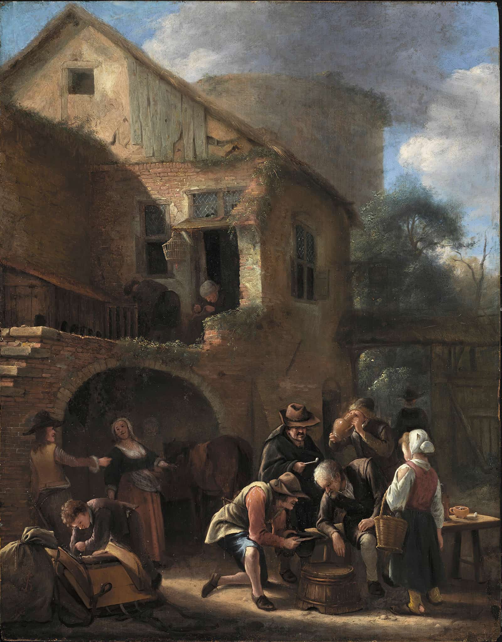 A Party Of Peasants Between And by Jan Steen