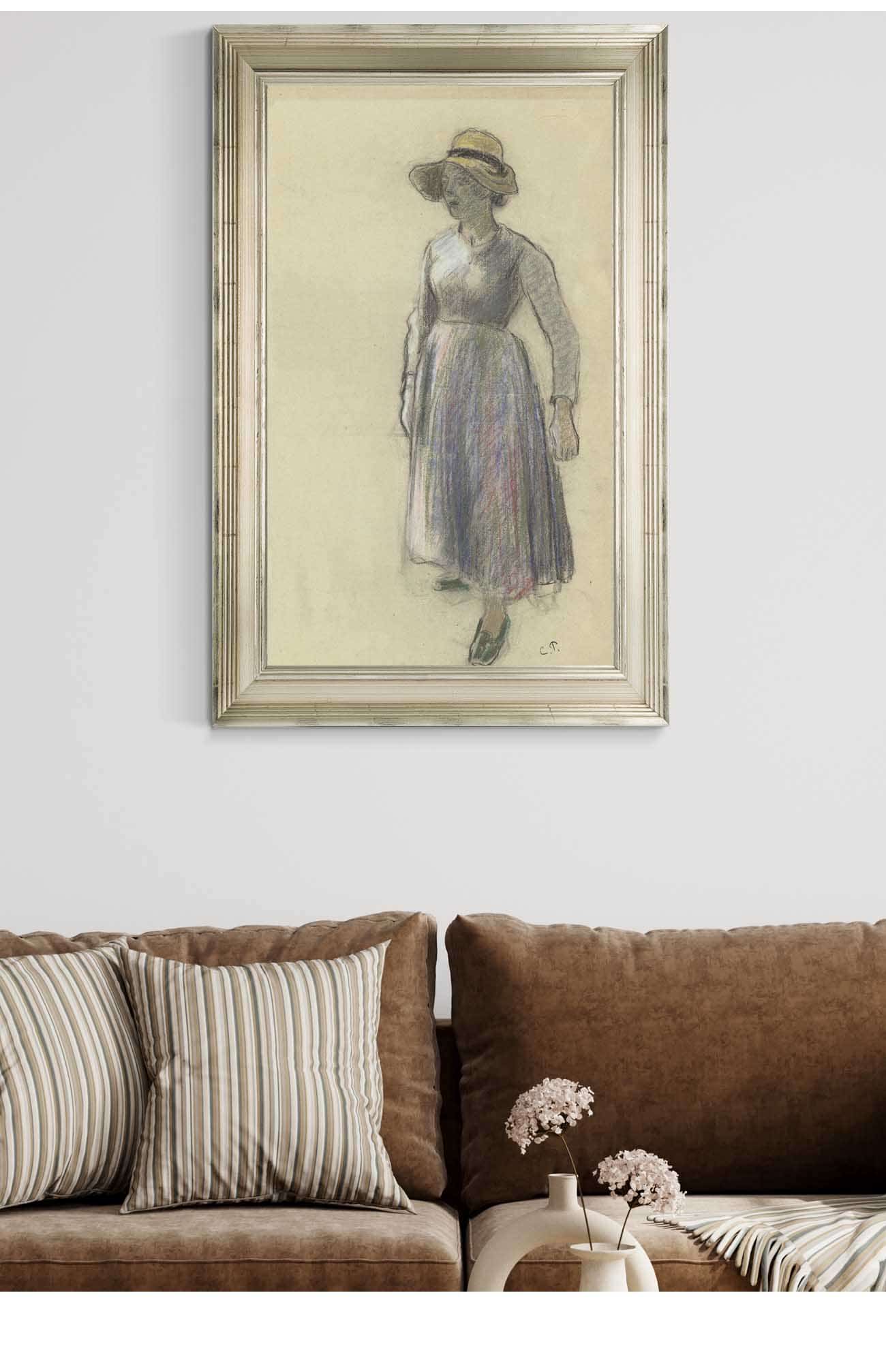 A Peasant Girl In A Straw Hat by Camille Pissarro - Image 5