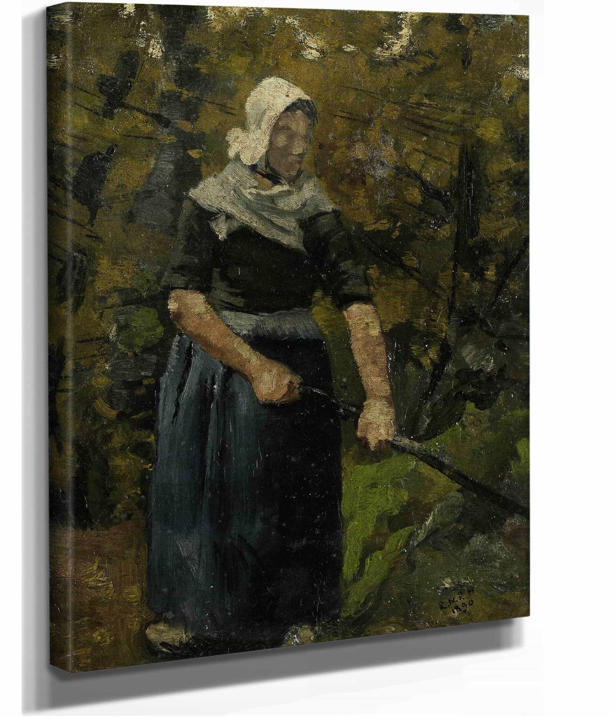 A Peasant Woman With A Stick by Richard Nicolaus Roland Holst - Image 2