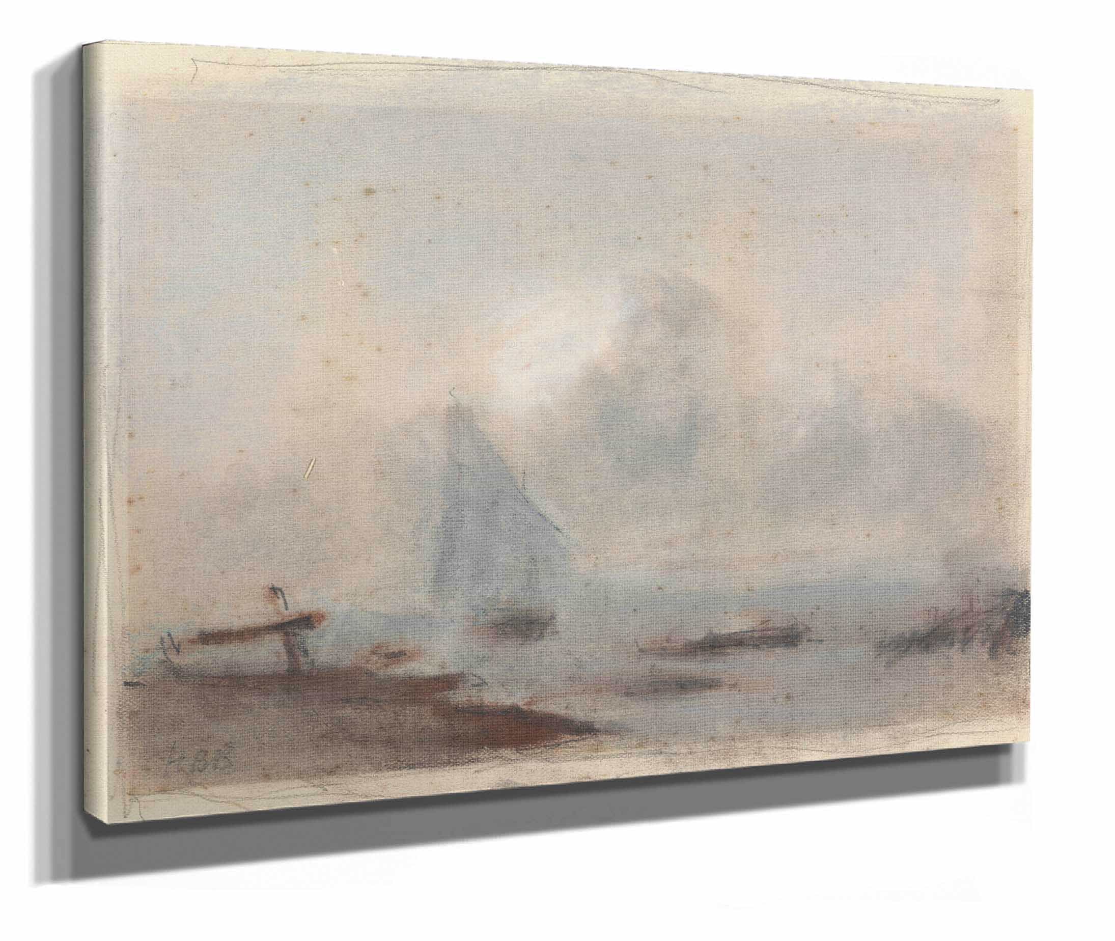 A Sailing Ship Near Shore by Hercules Brabazon Brabazon - Image 2
